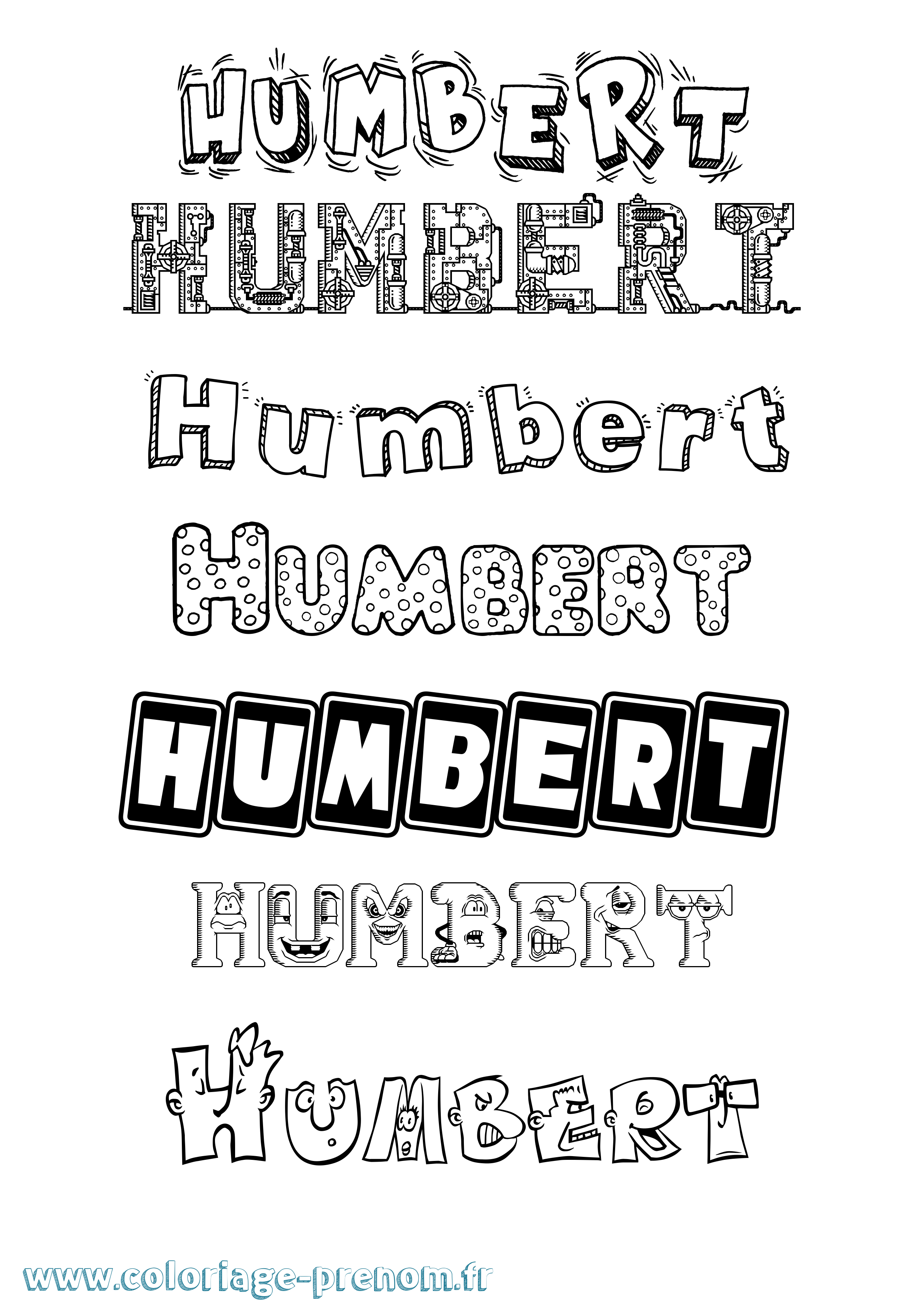 Coloriage prénom Humbert Fun