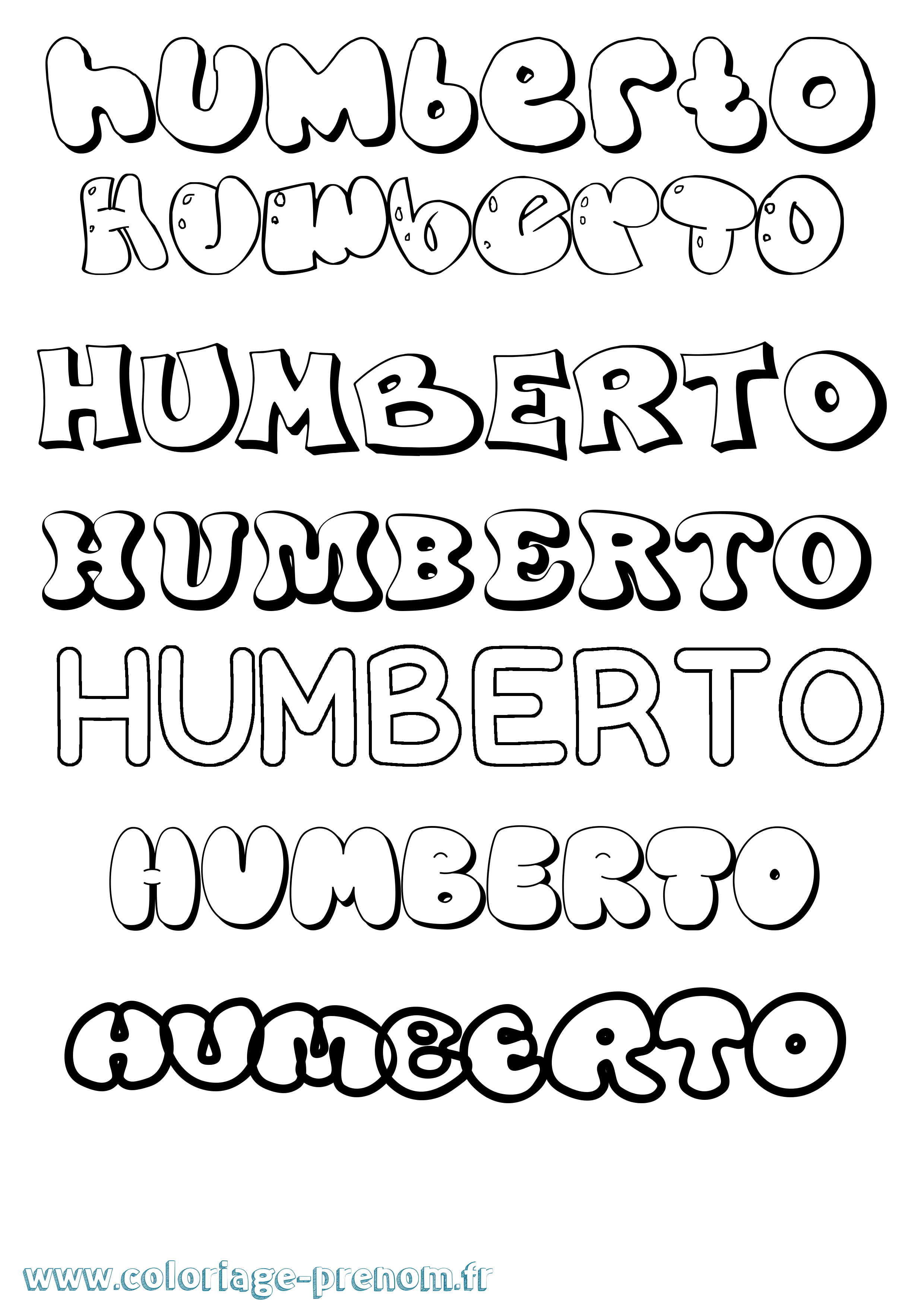Coloriage prénom Humberto Bubble