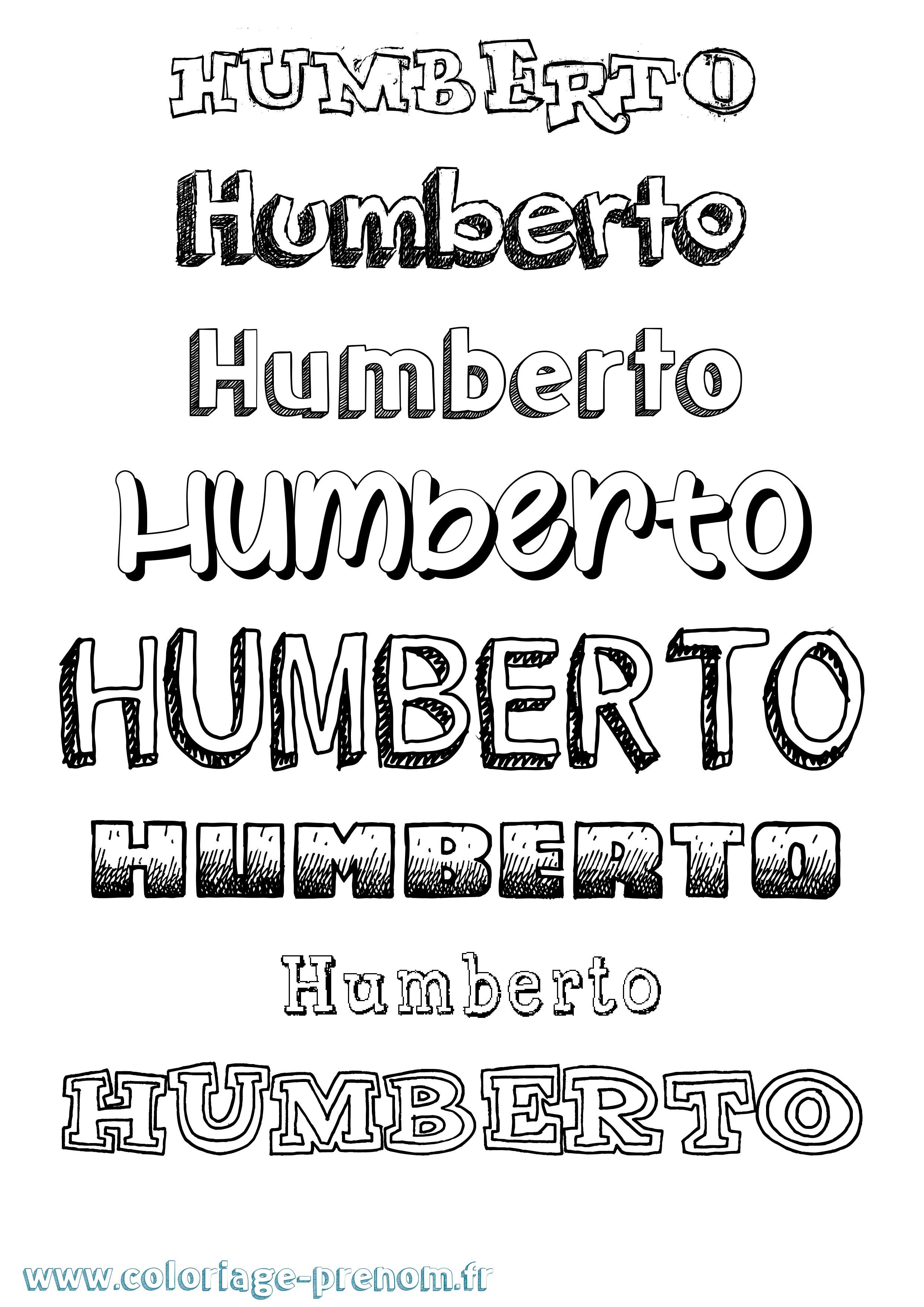Coloriage prénom Humberto Dessiné
