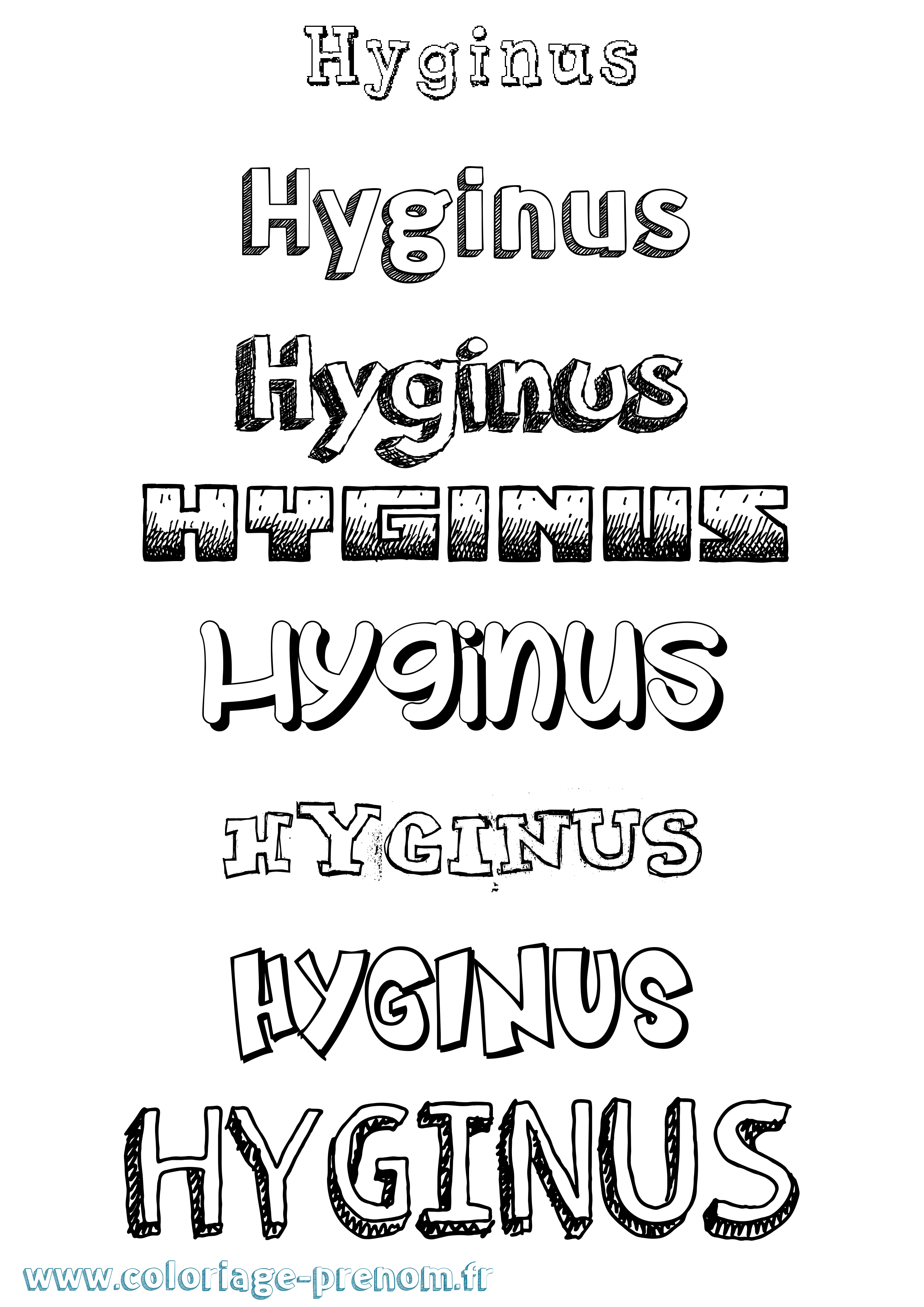 Coloriage prénom Hyginus Dessiné