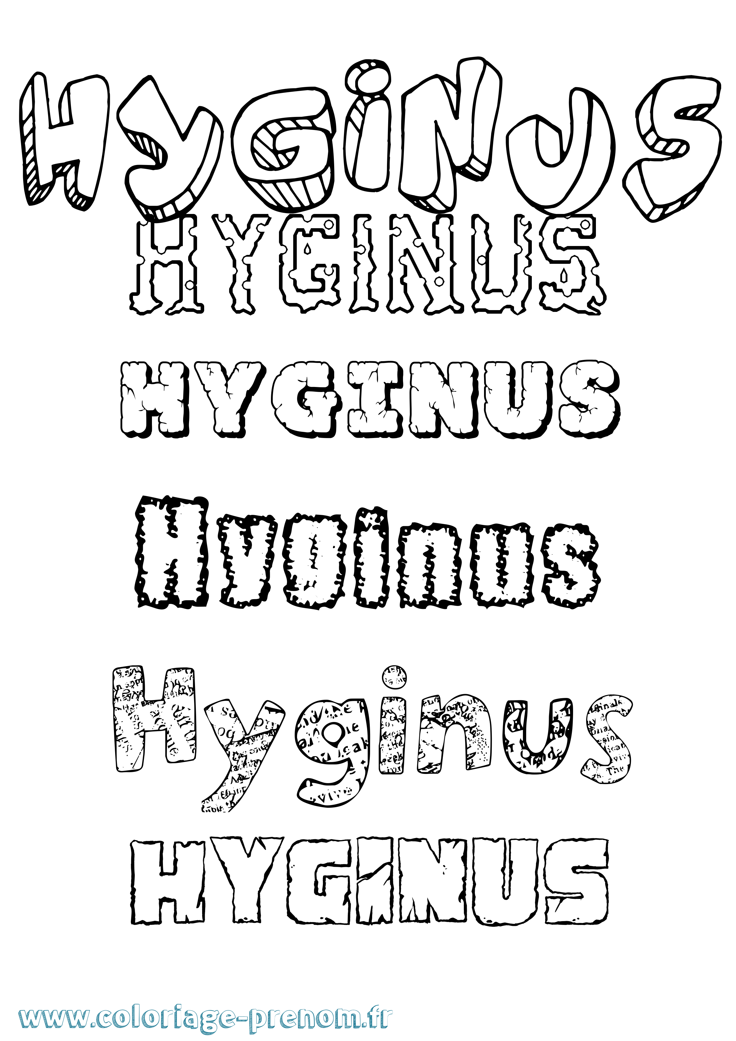 Coloriage prénom Hyginus Destructuré