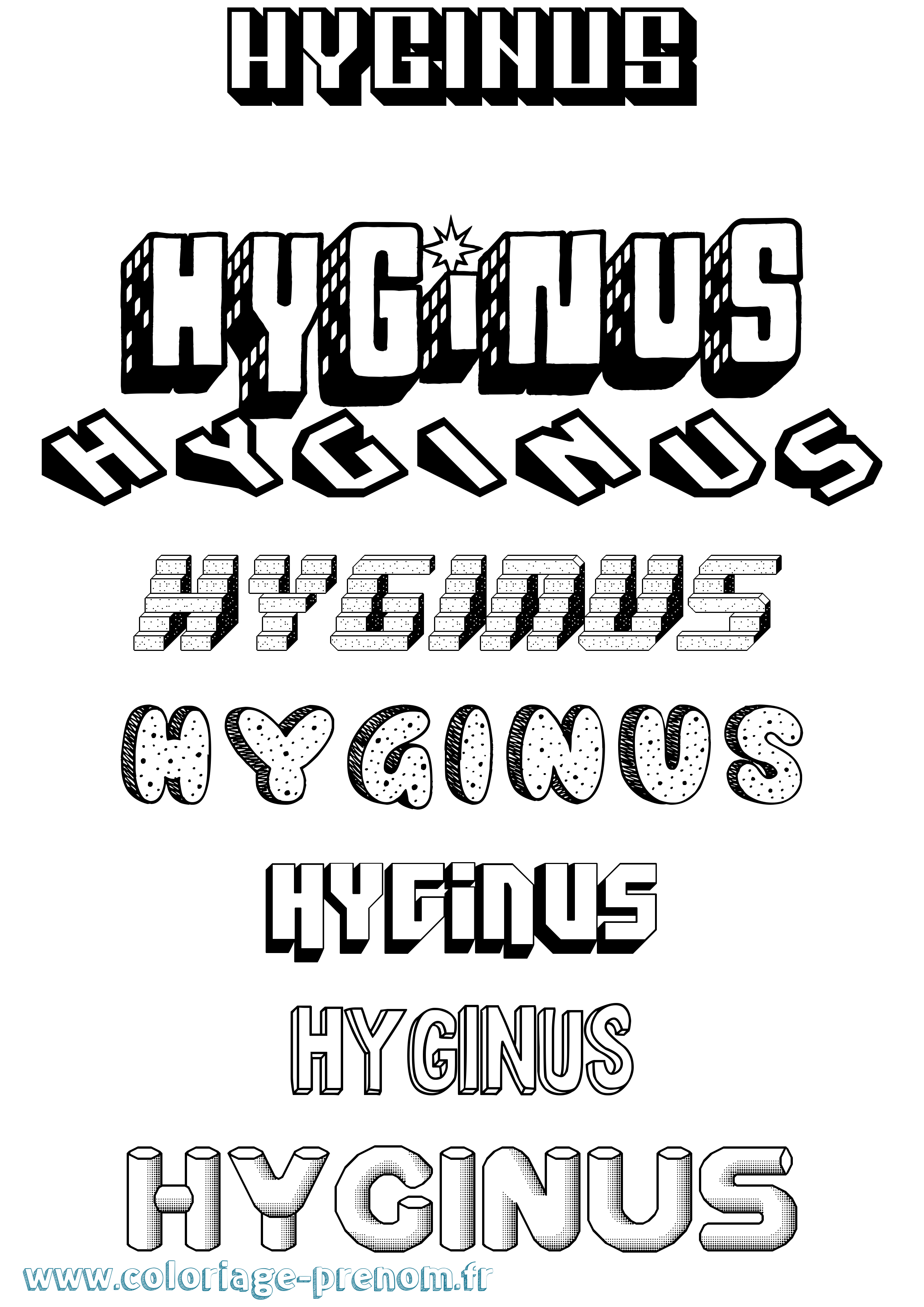 Coloriage prénom Hyginus Effet 3D