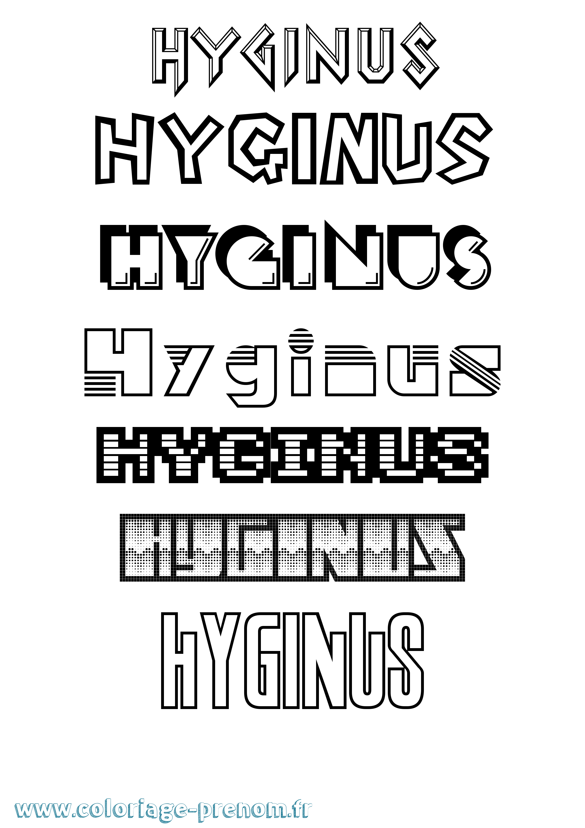 Coloriage prénom Hyginus Jeux Vidéos