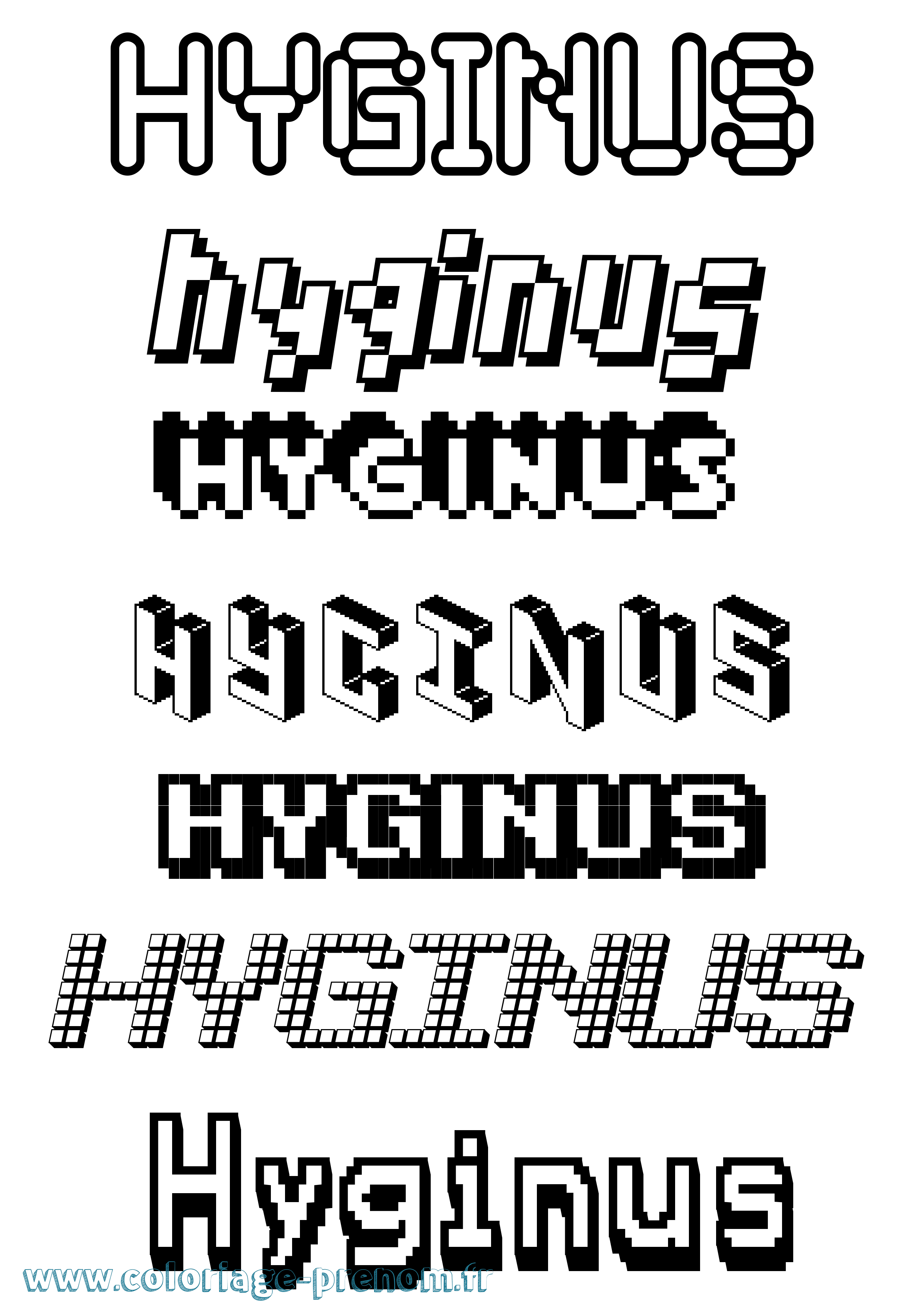 Coloriage prénom Hyginus Pixel