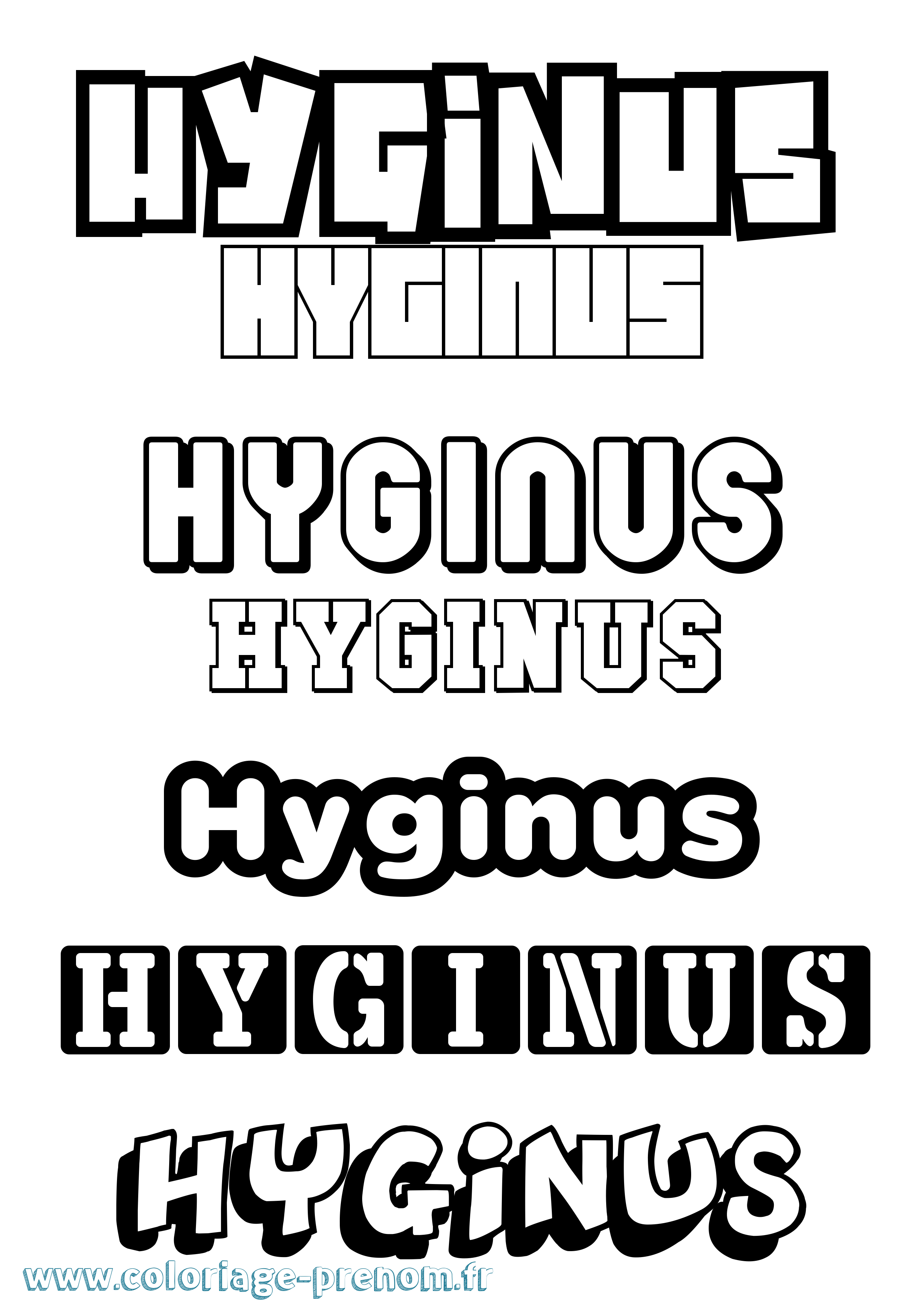 Coloriage prénom Hyginus Simple