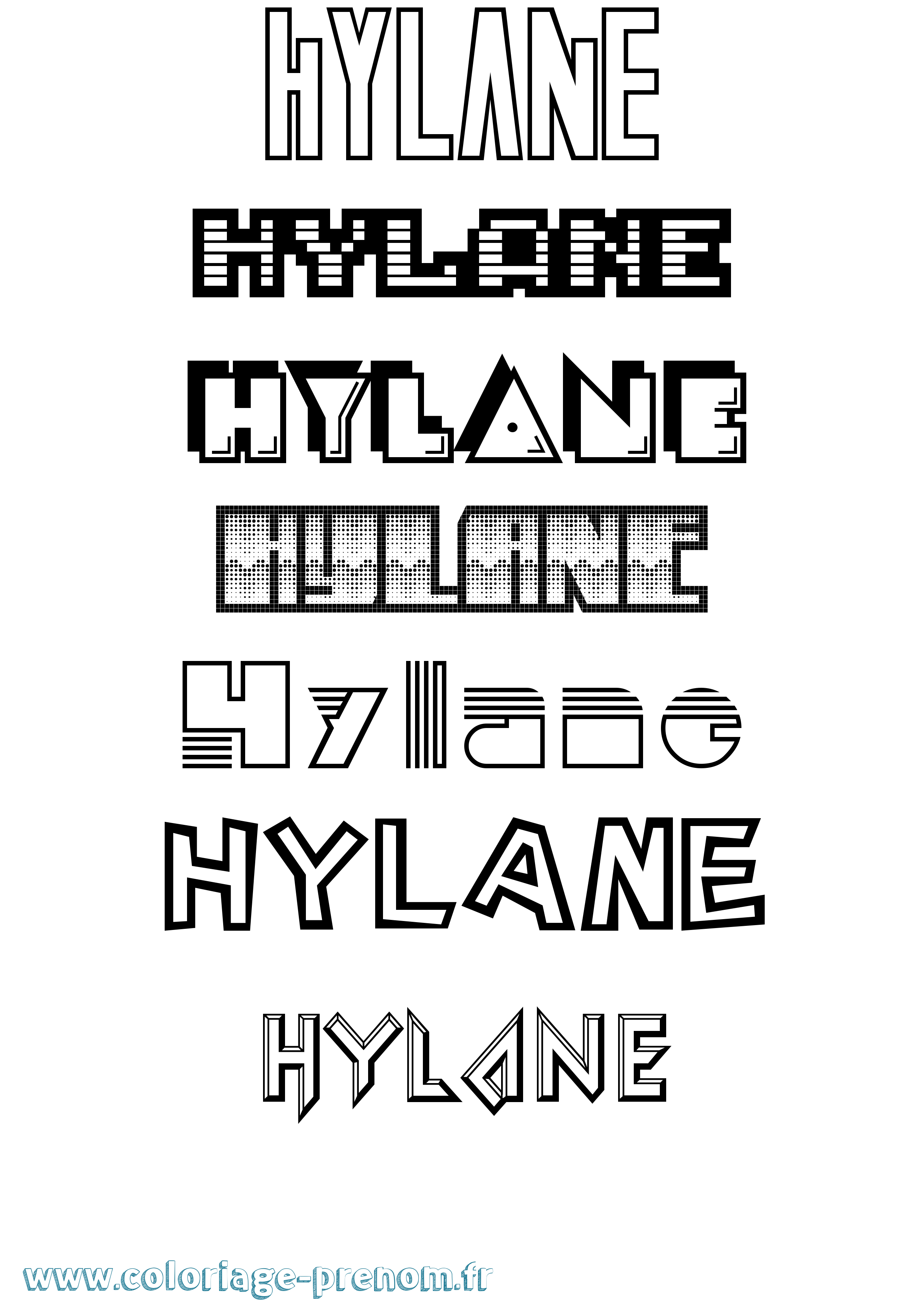 Coloriage prénom Hylane Jeux Vidéos