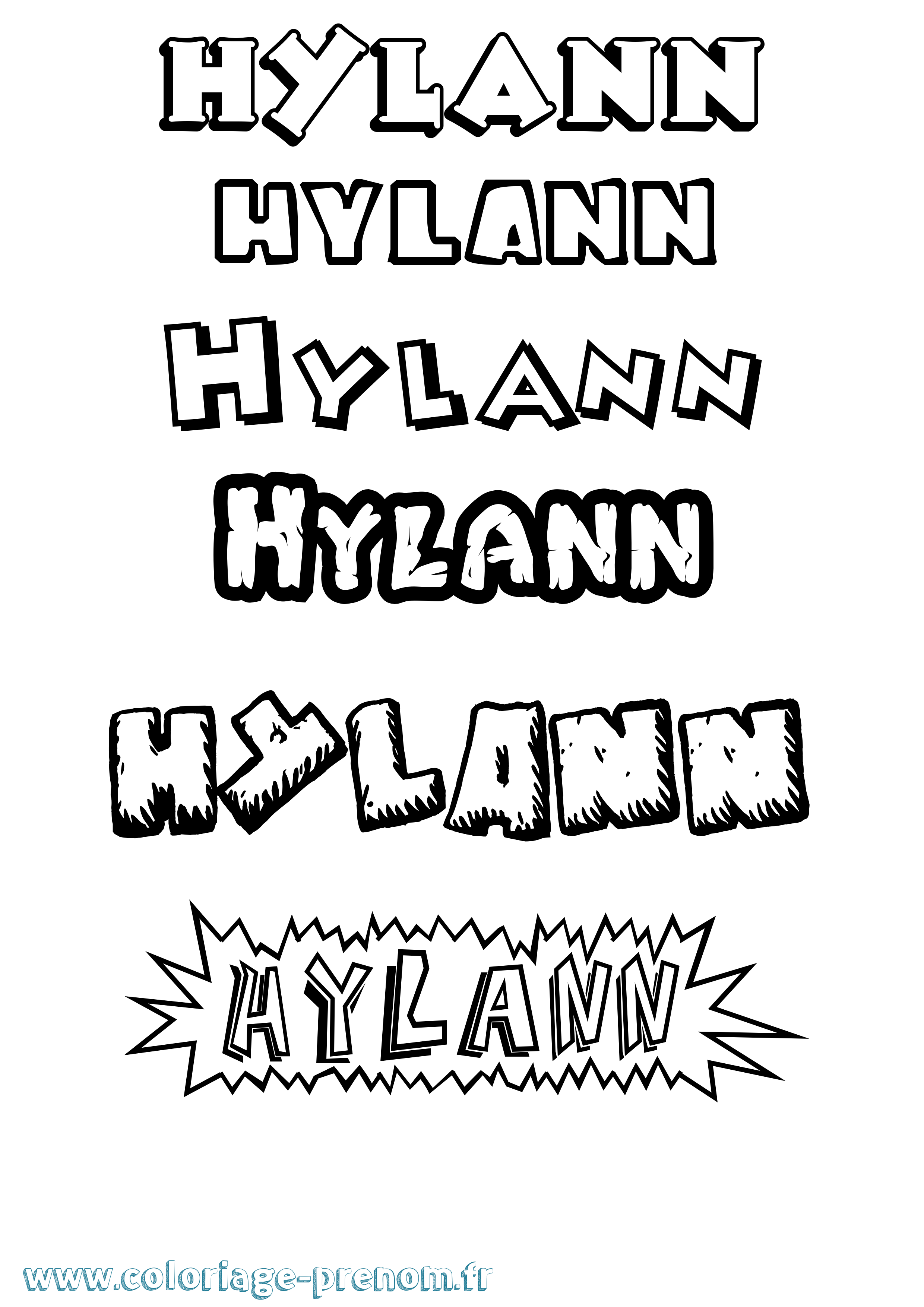 Coloriage prénom Hylann Dessin Animé