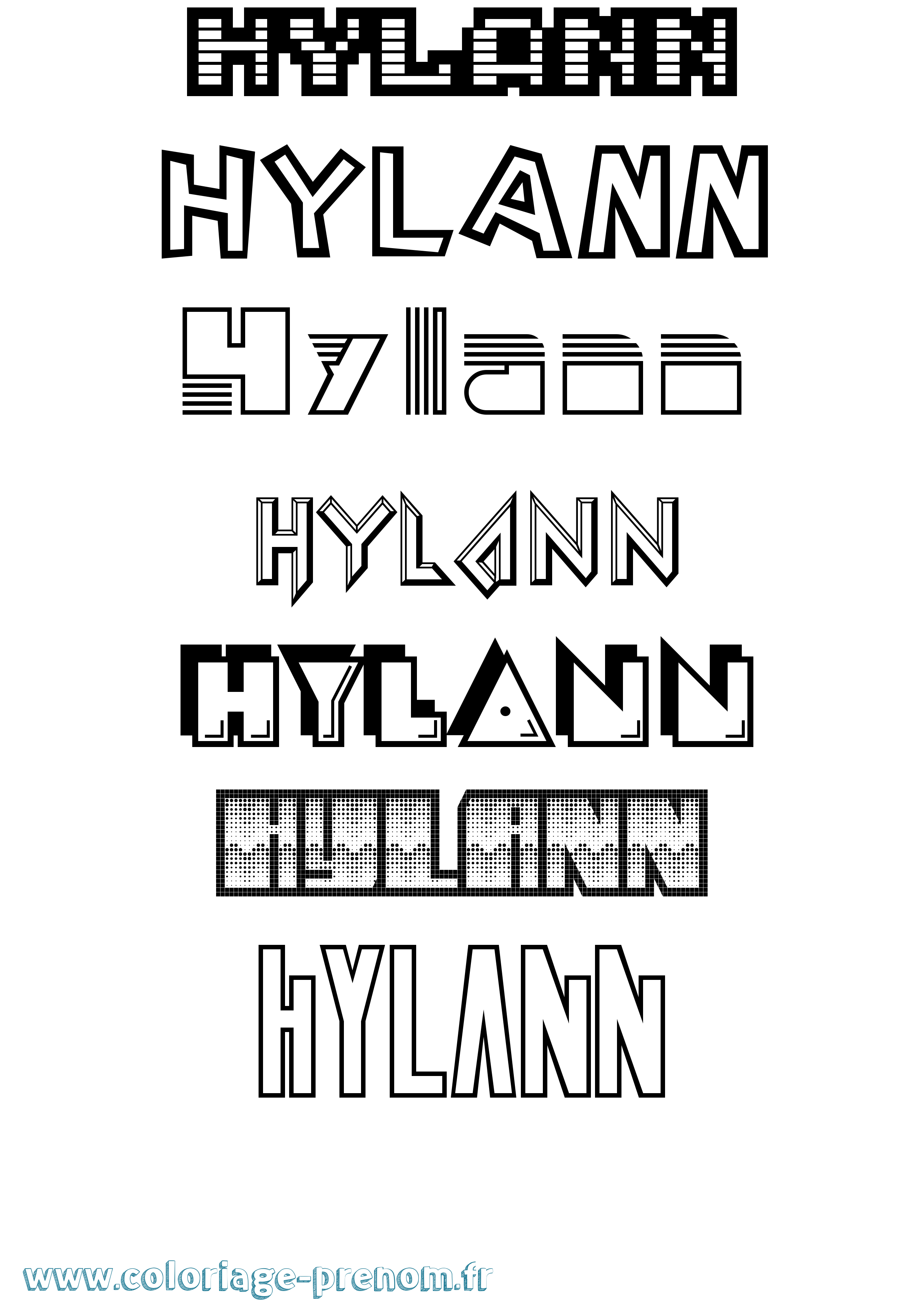 Coloriage prénom Hylann Jeux Vidéos