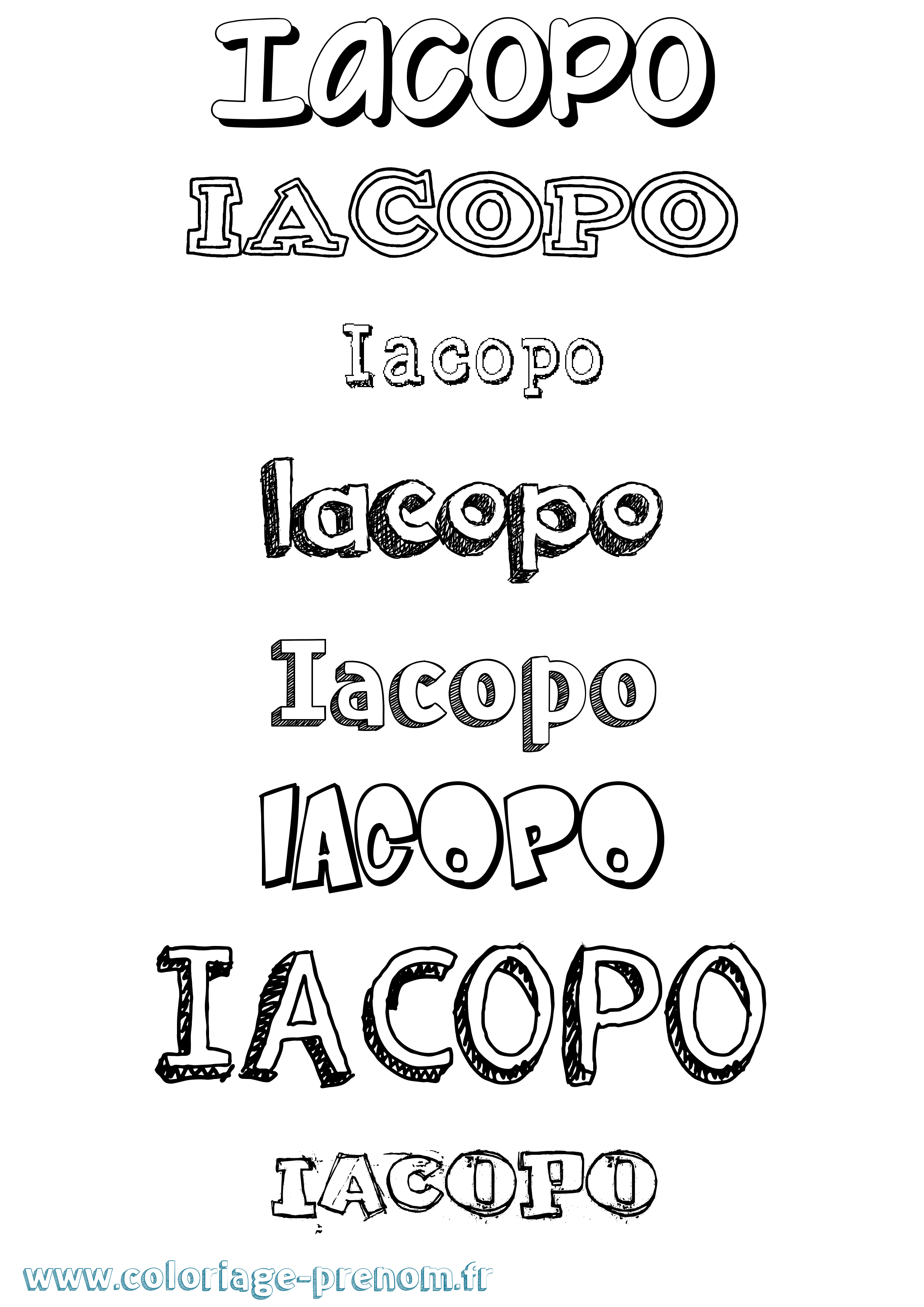 Coloriage prénom Iacopo Dessiné