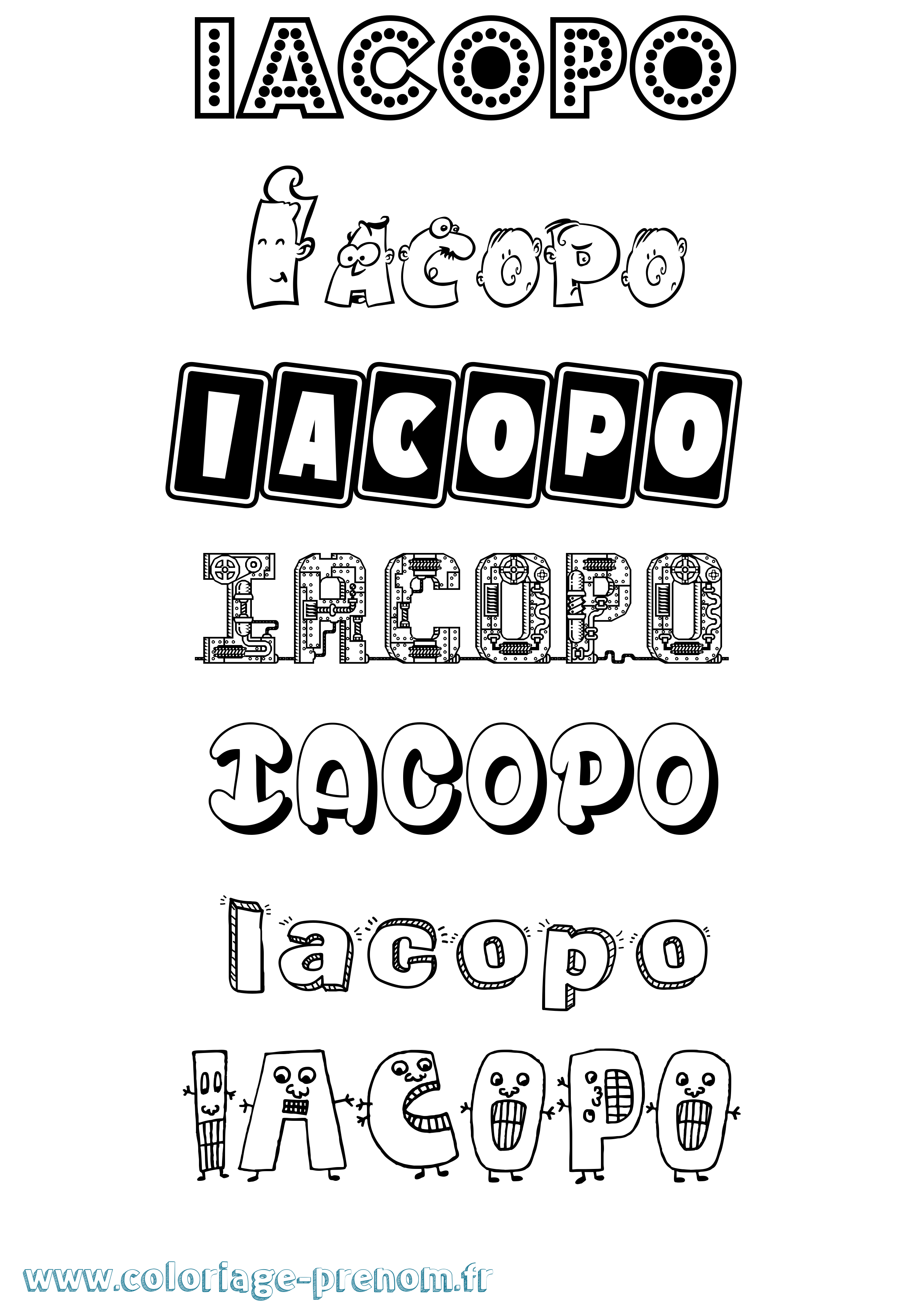 Coloriage prénom Iacopo Fun