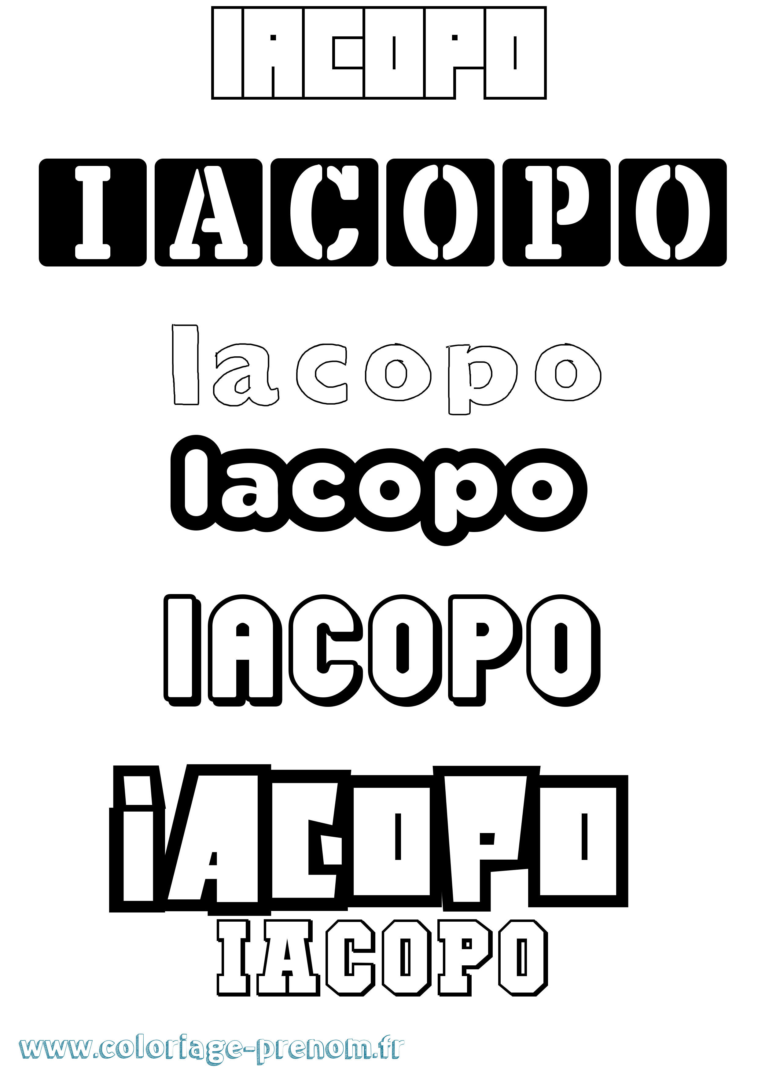 Coloriage prénom Iacopo Simple