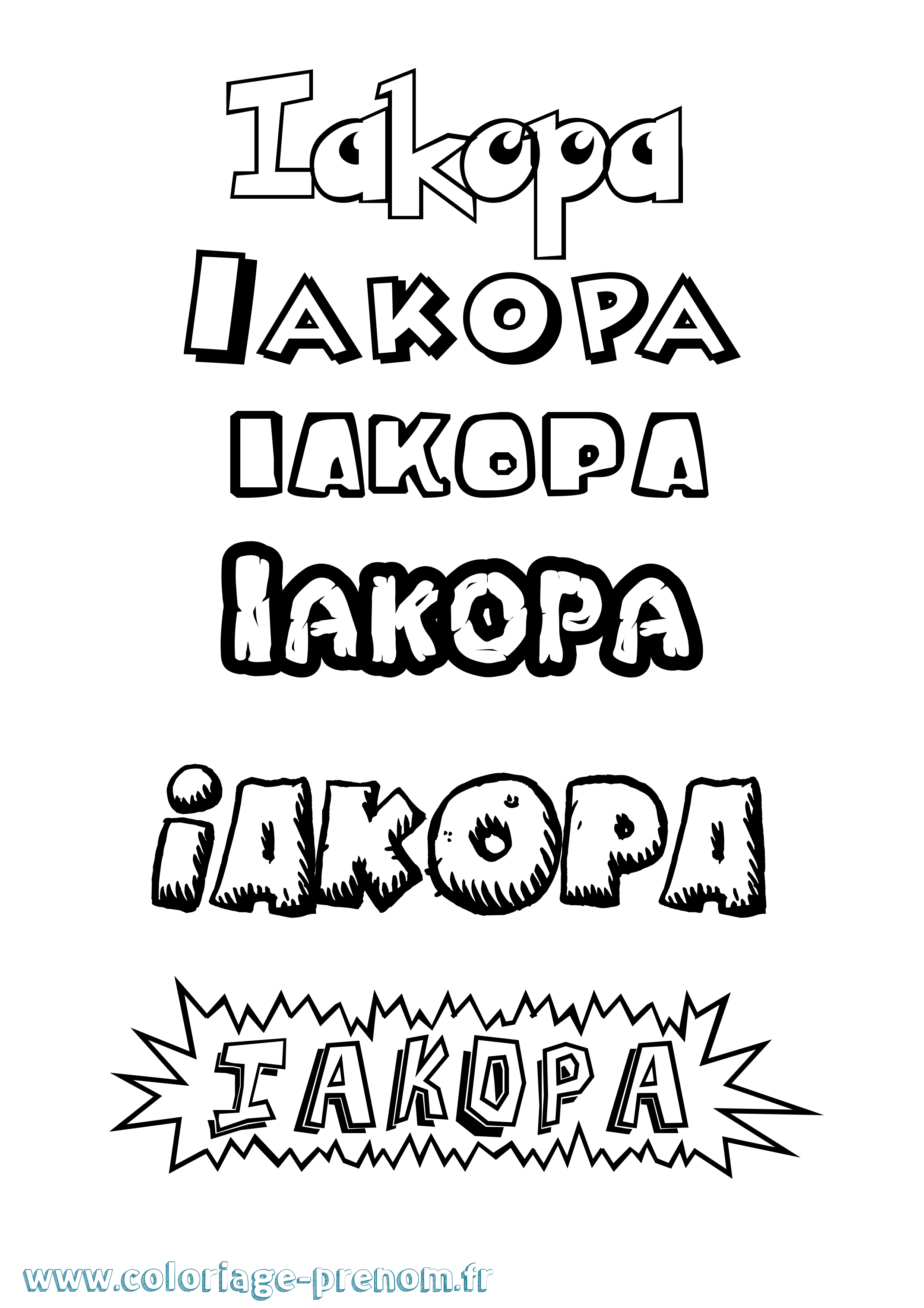 Coloriage Iakopa Dessin Animé Coloriage prénom Iakopa Dessin Animé