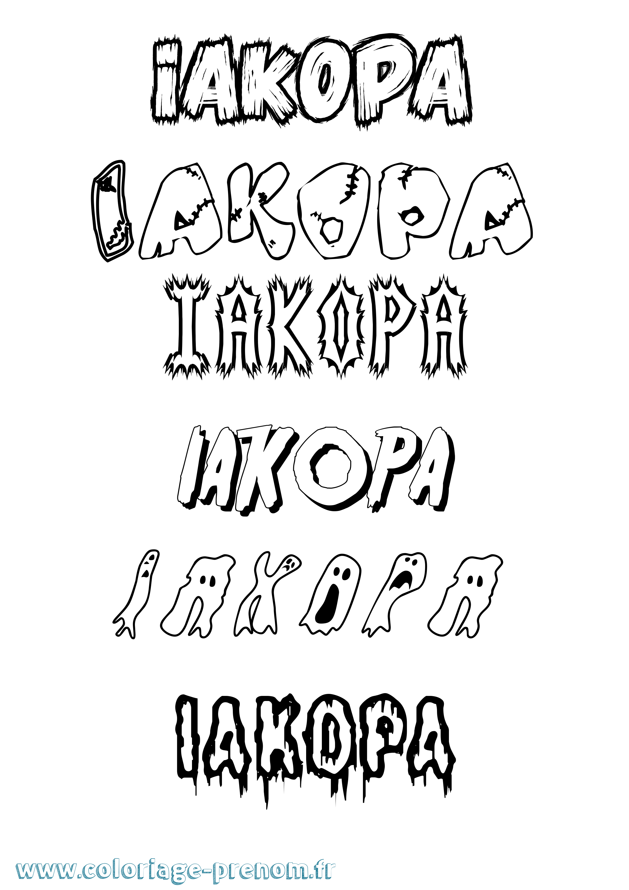 Coloriage Iakopa Frisson Coloriage prénom Iakopa Frisson