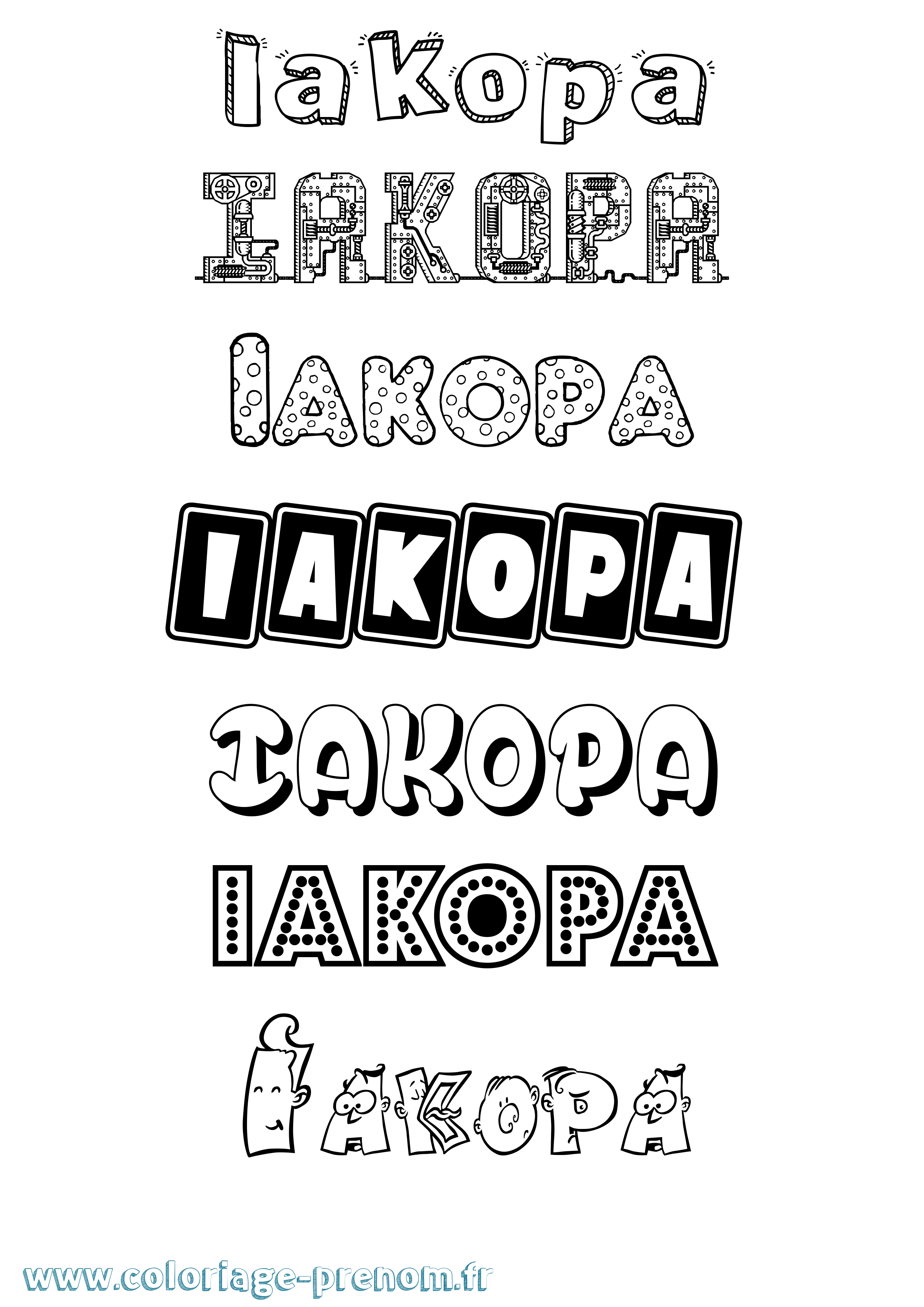 Coloriage Iakopa Fun Coloriage prénom Iakopa Fun