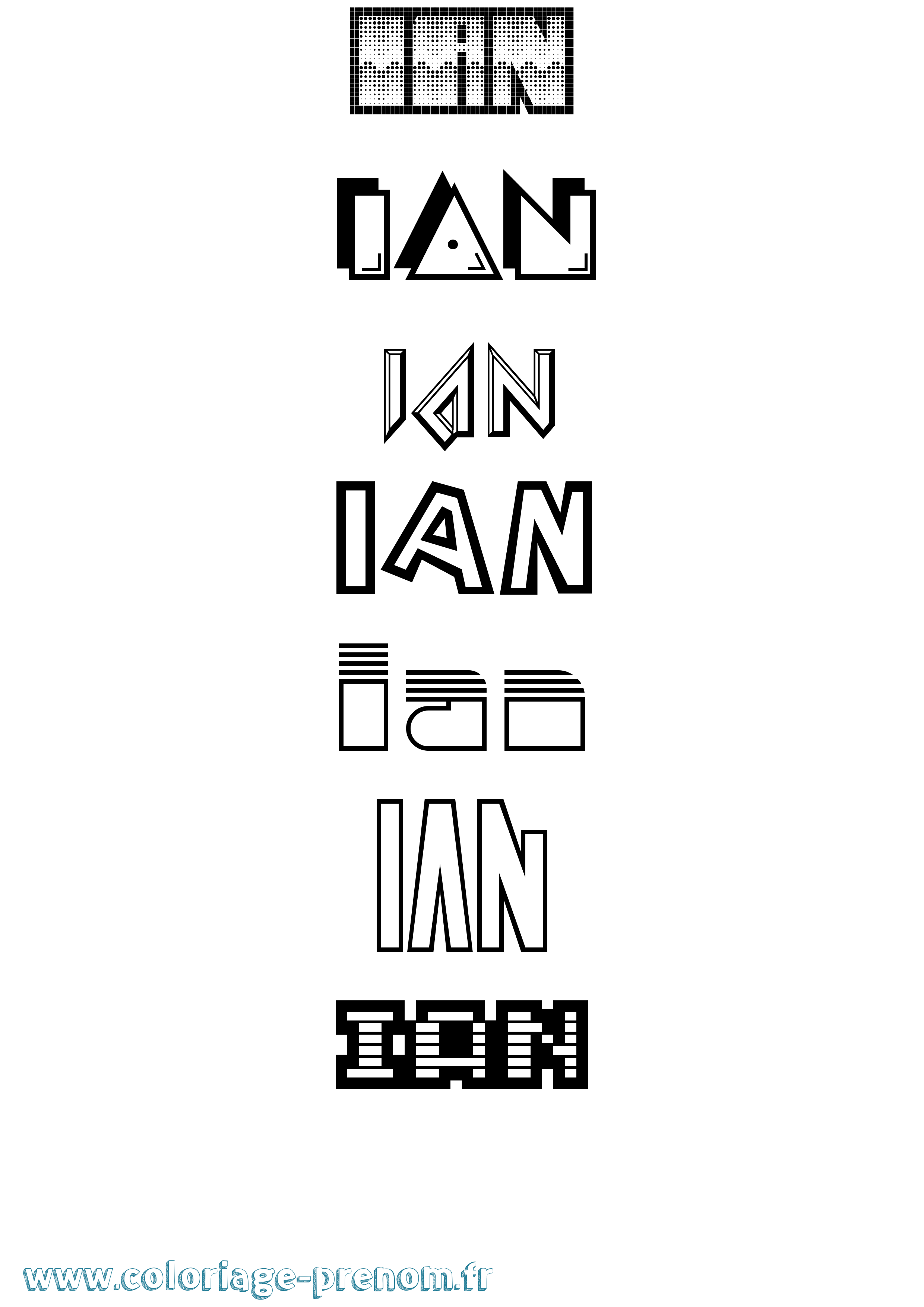 Coloriage prénom Ian