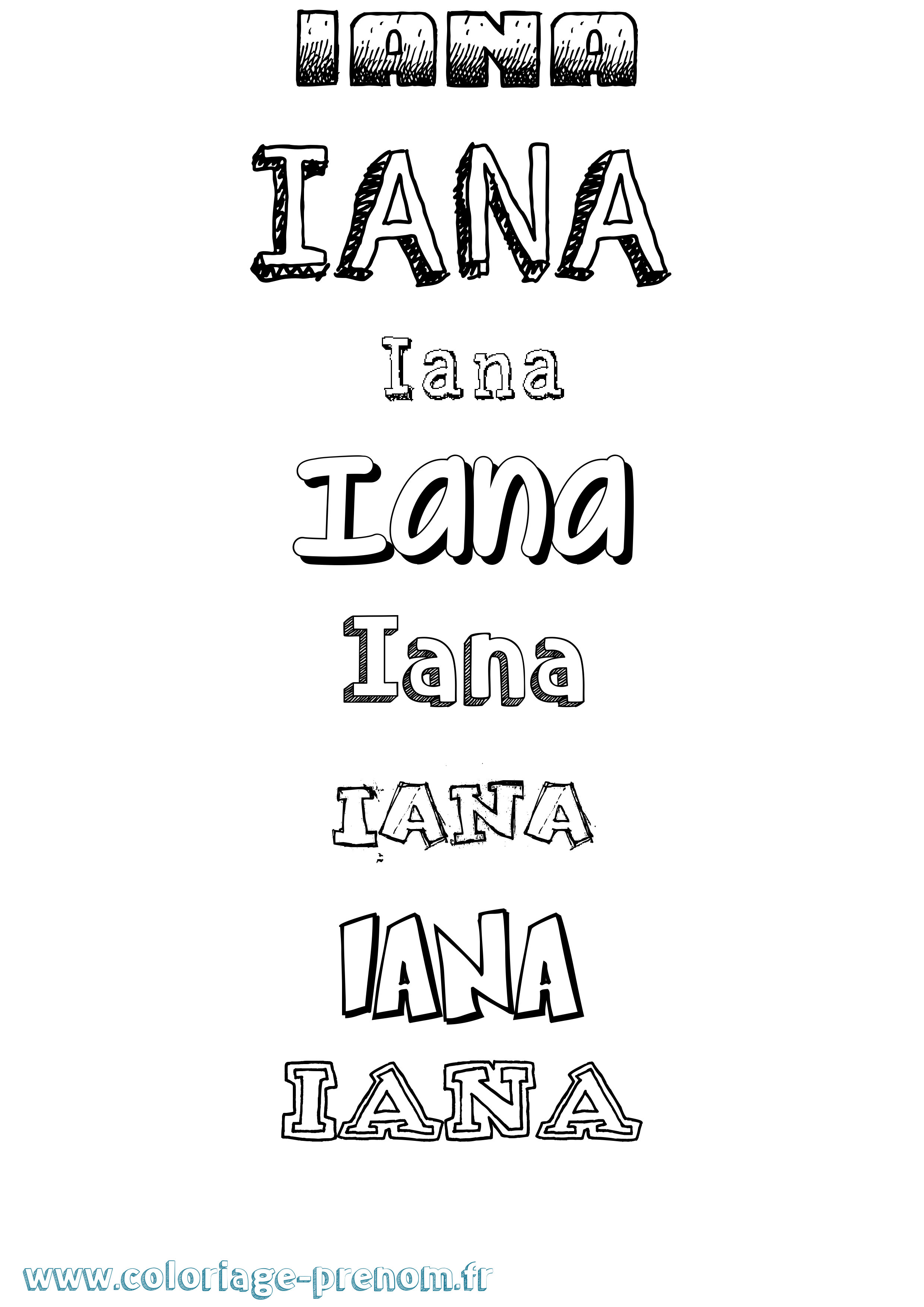 Coloriage Iana Dessiné Coloriage prénom Iana Dessiné