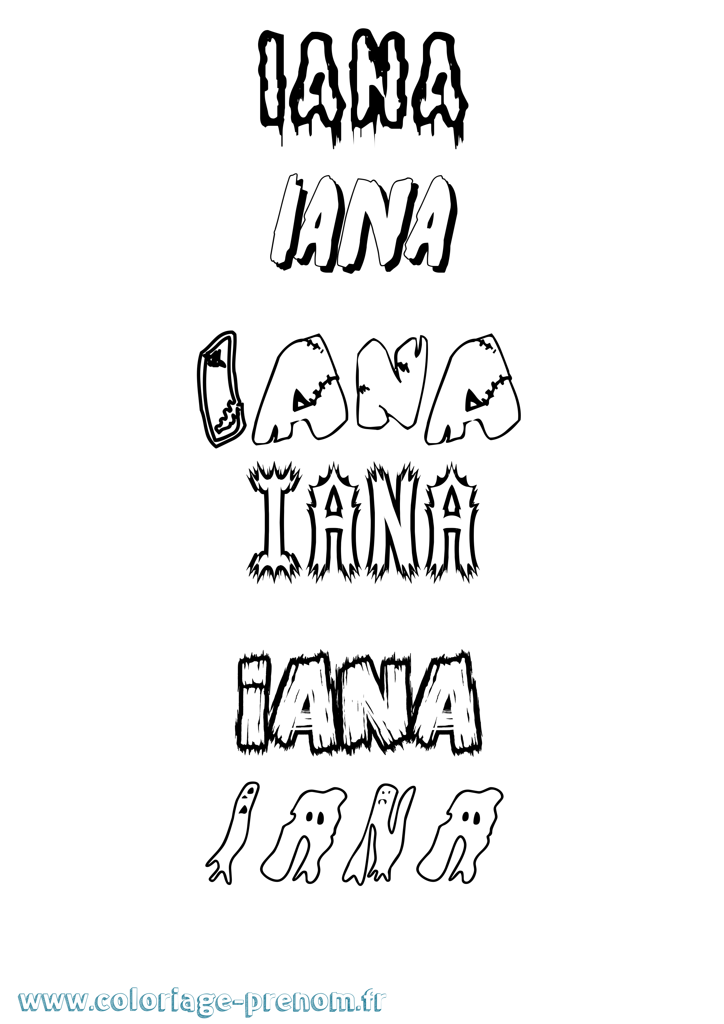 Coloriage Iana Frisson Coloriage prénom Iana Frisson