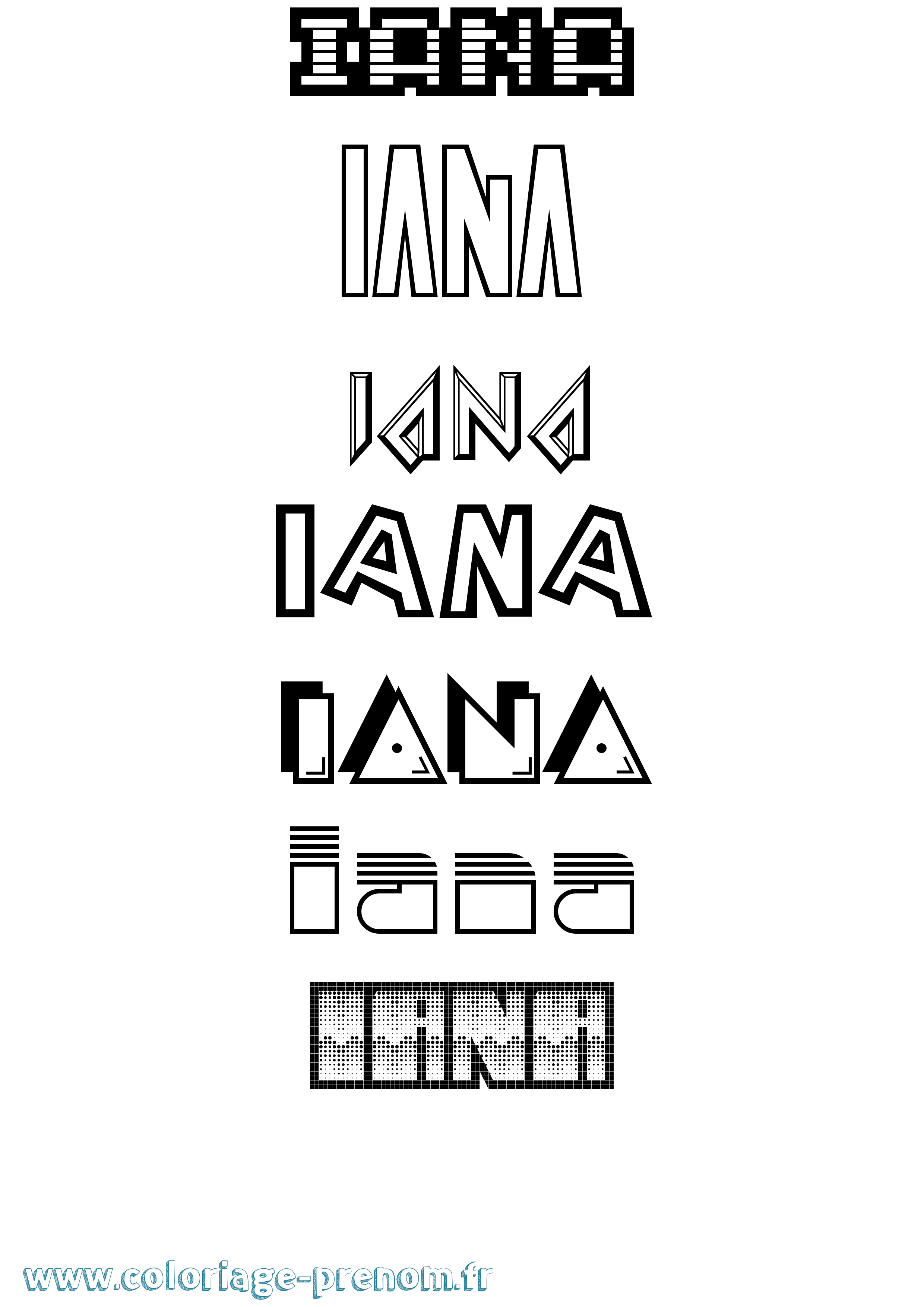 Coloriage Iana Jeux Vidéos Coloriage prénom Iana Jeux Vidéos