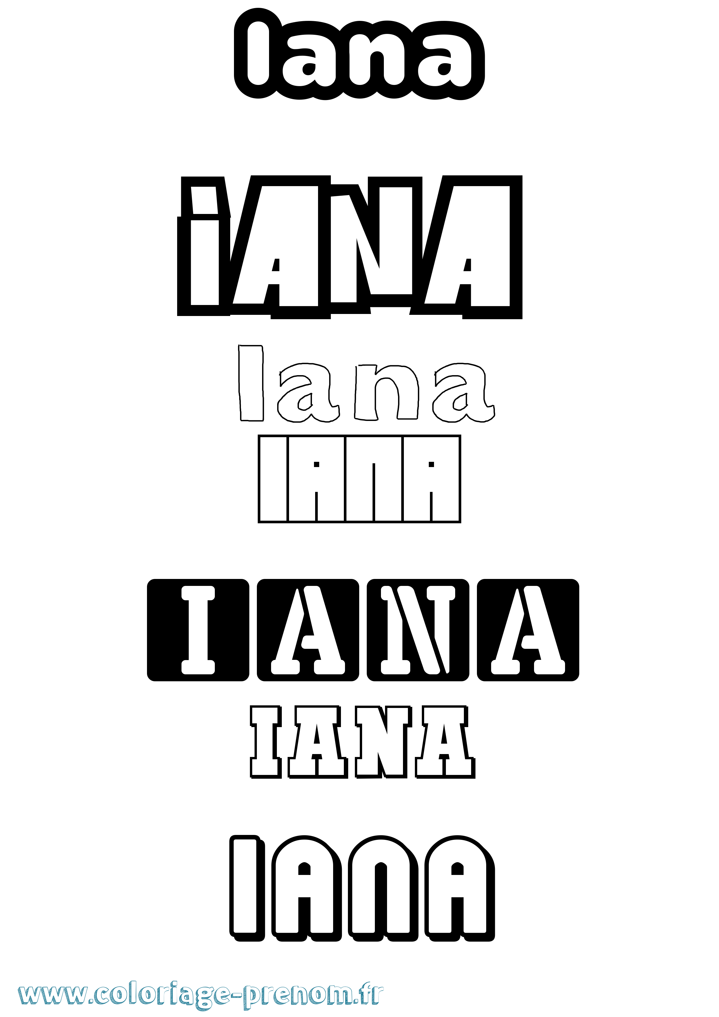 Coloriage Iana Simple Coloriage prénom Iana Simple