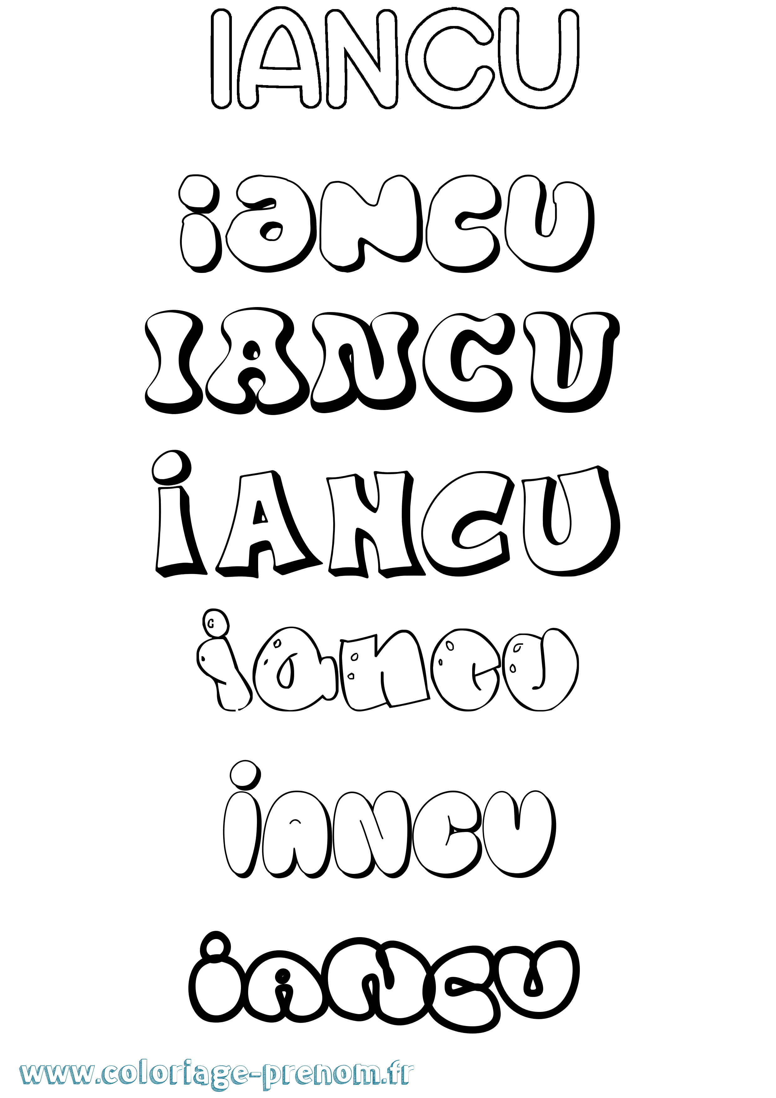 Coloriage Iancu Bubble Coloriage prénom Iancu Bubble