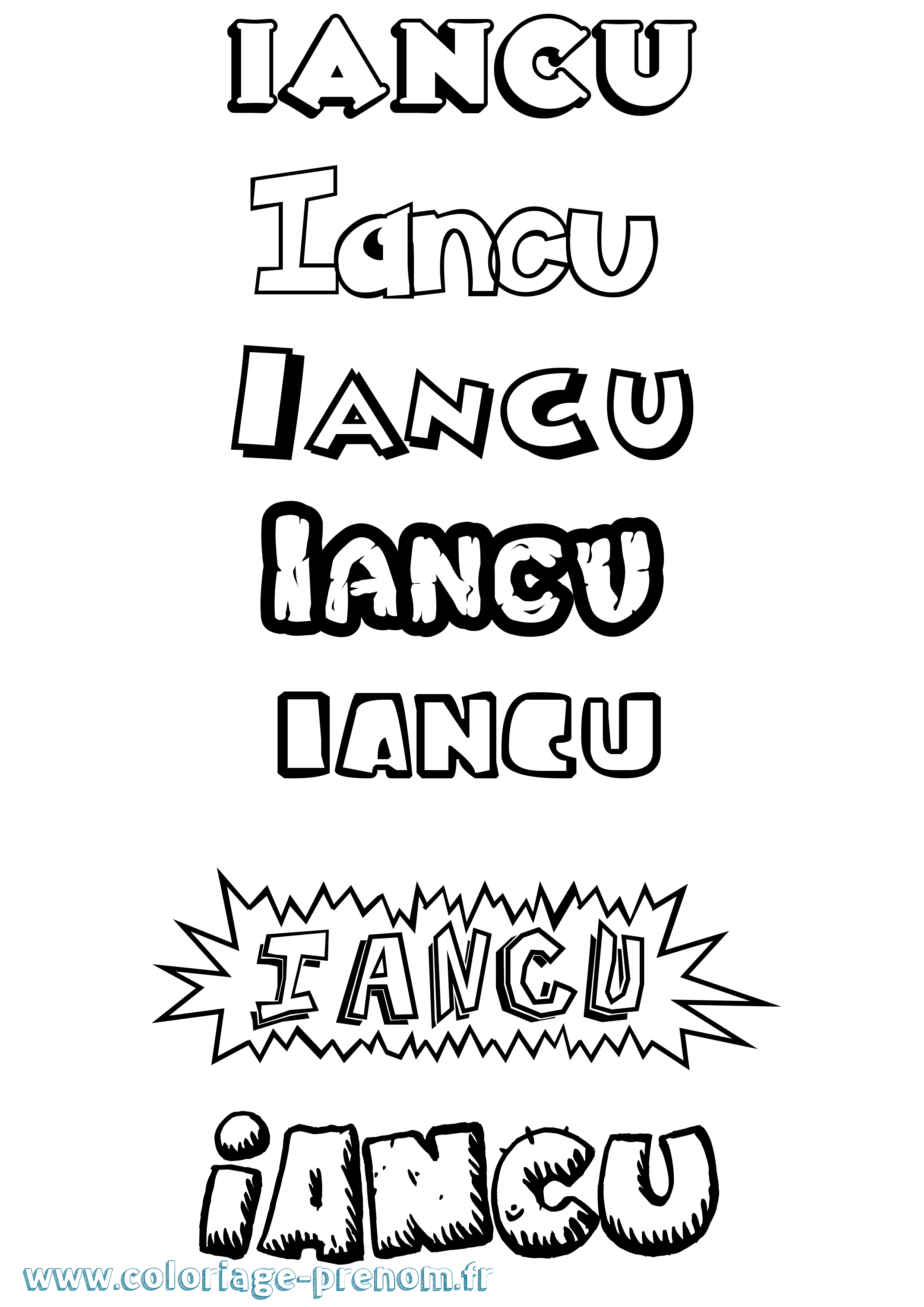 Coloriage Iancu Dessin Animé Coloriage prénom Iancu Dessin Animé