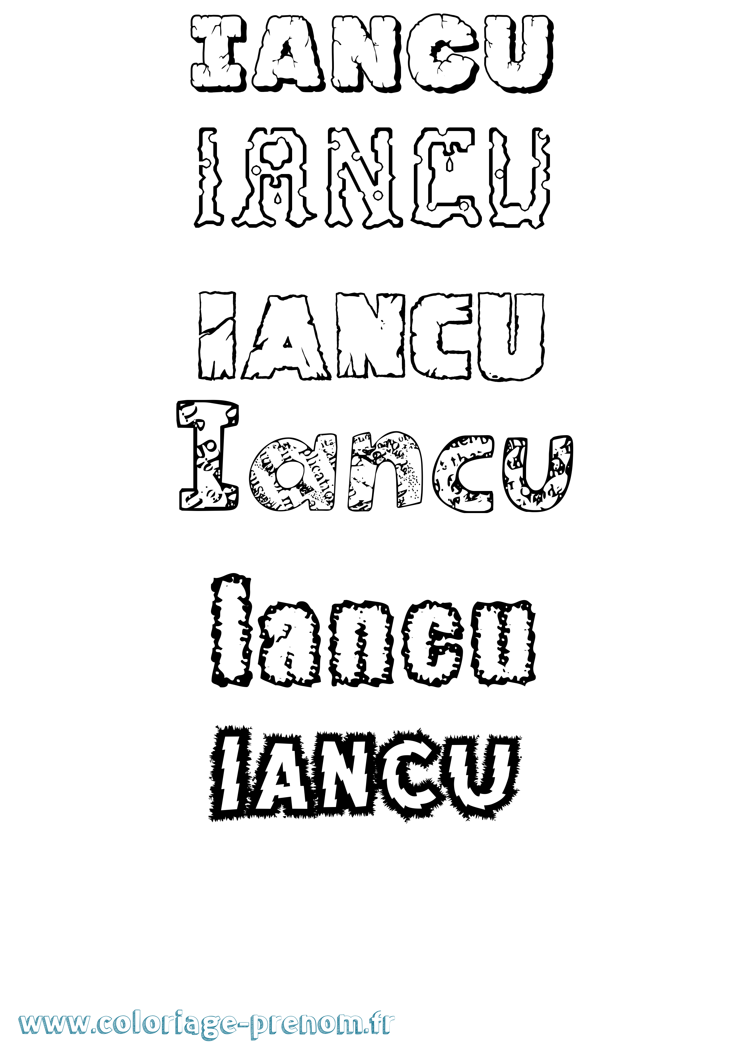 Coloriage Iancu Destructuré Coloriage prénom Iancu Destructuré