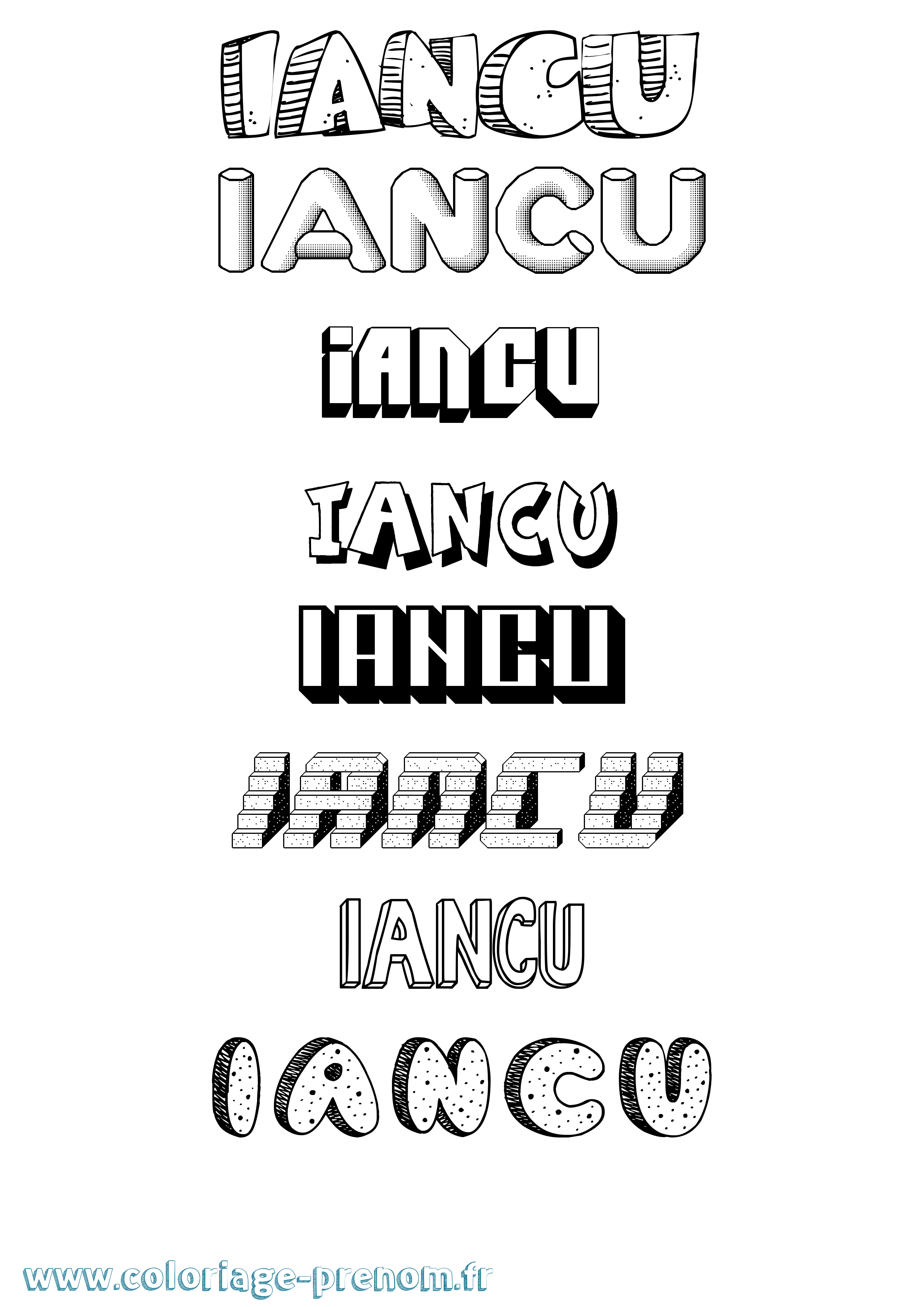Coloriage Iancu Effet 3D Coloriage prénom Iancu Effet 3D