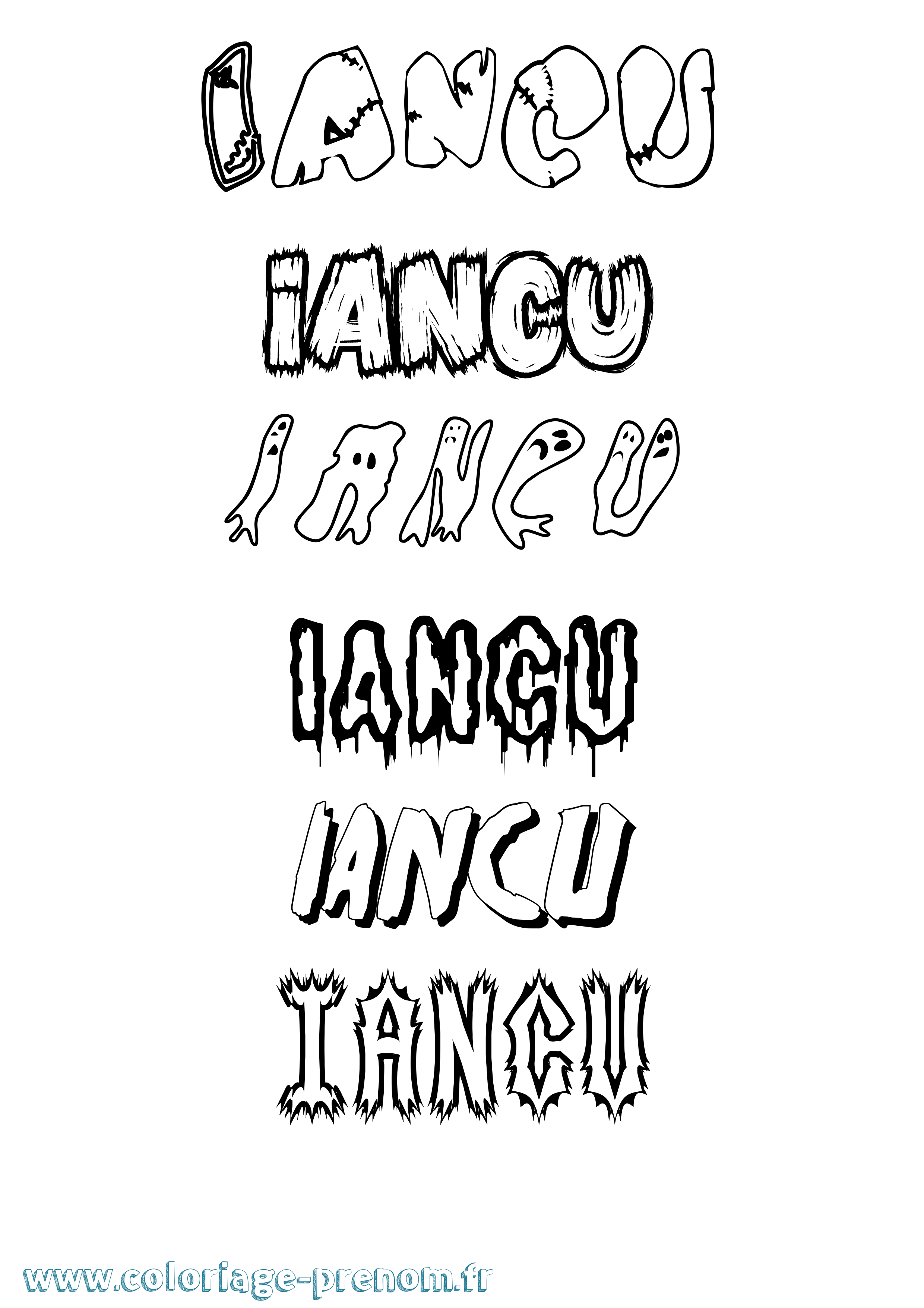 Coloriage Iancu Frisson Coloriage prénom Iancu Frisson