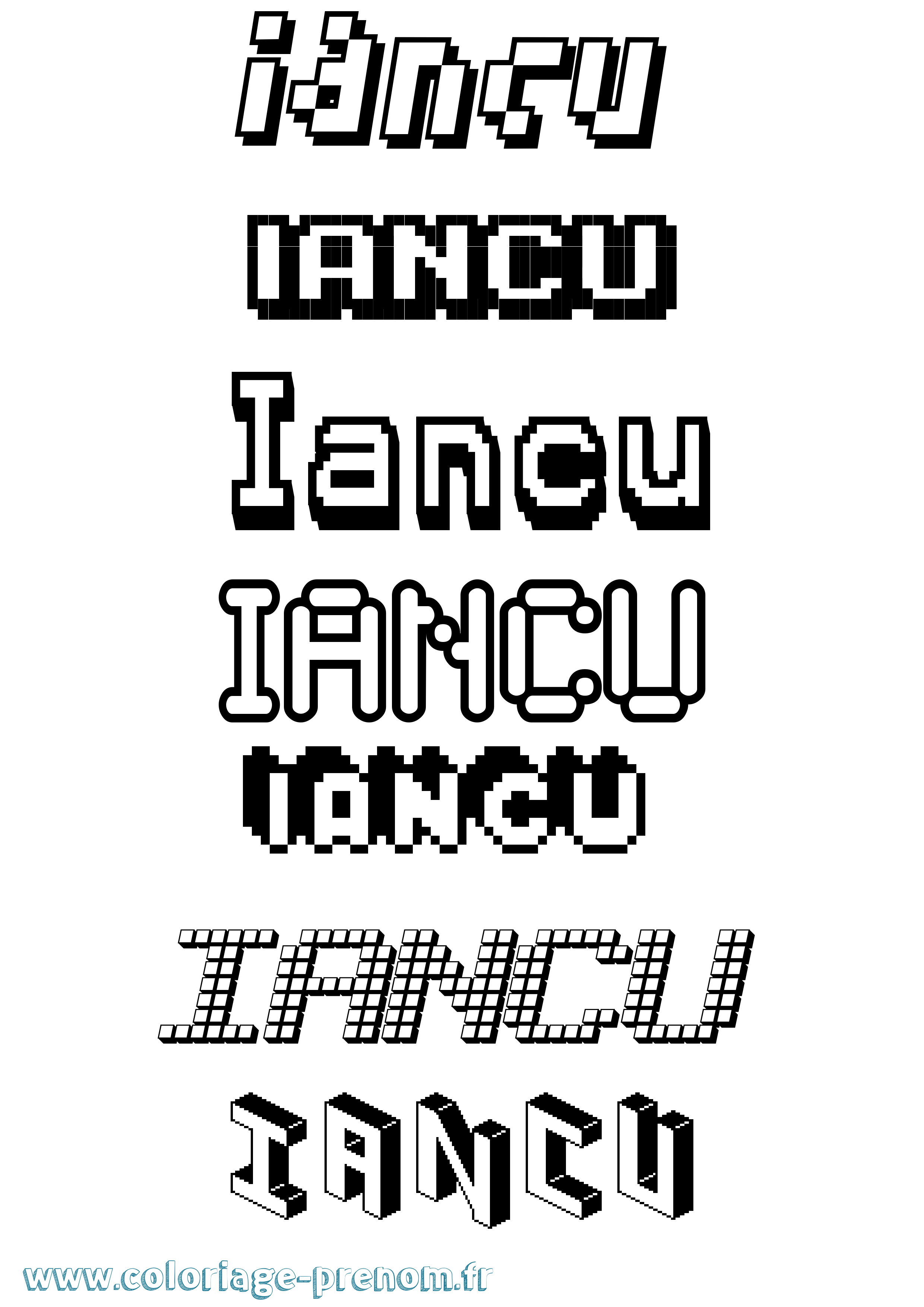 Coloriage Iancu Pixel Coloriage prénom Iancu Pixel