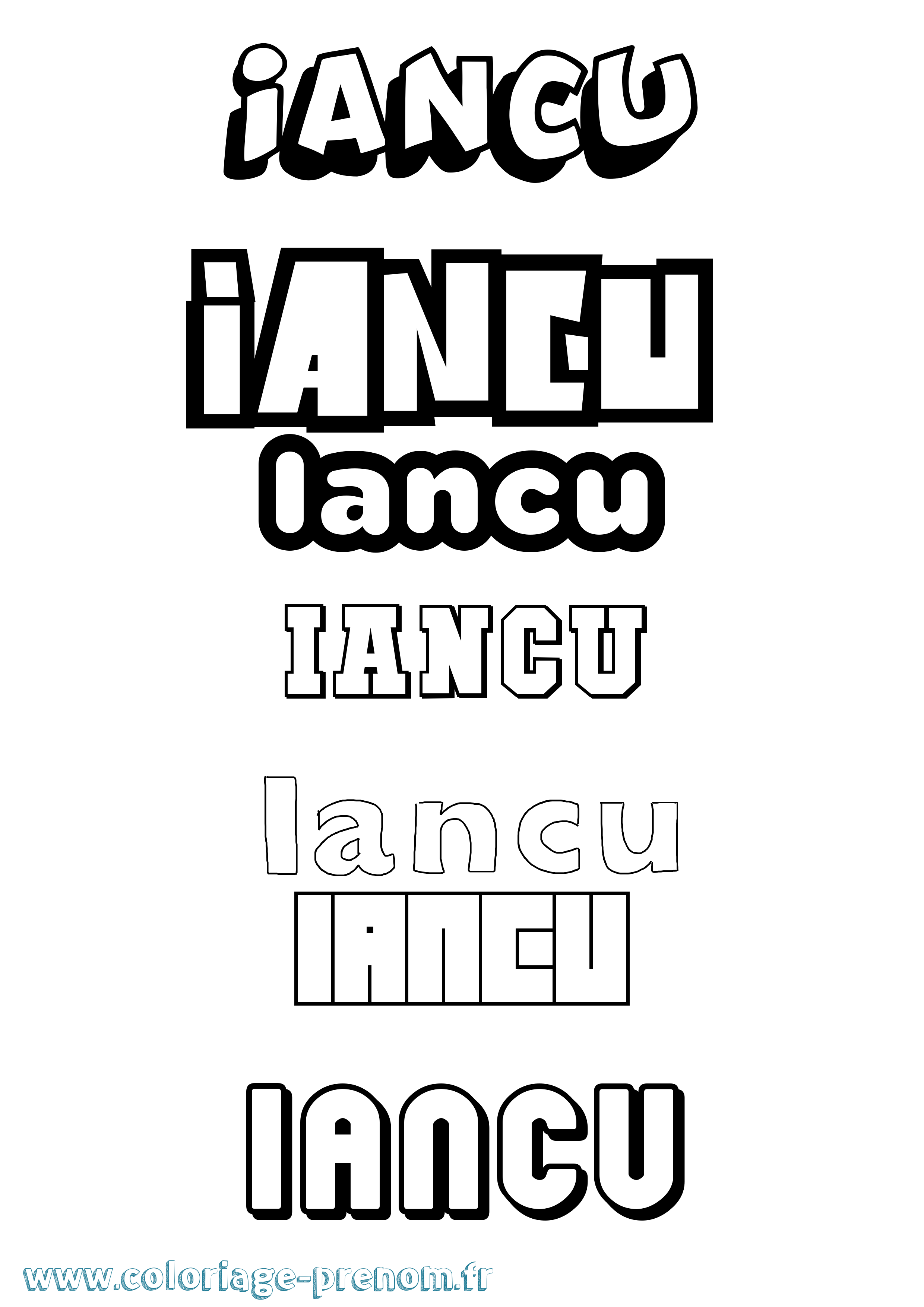Coloriage Iancu Simple Coloriage prénom Iancu Simple