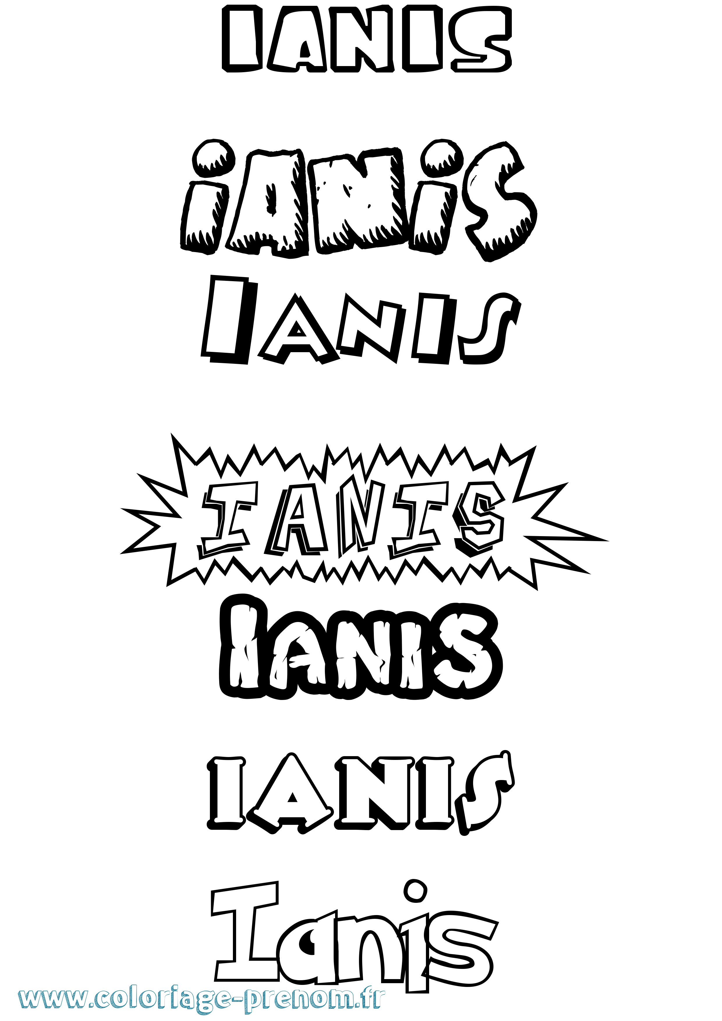 Coloriage Ianis Dessin Animé Coloriage prénom Ianis Dessin Animé