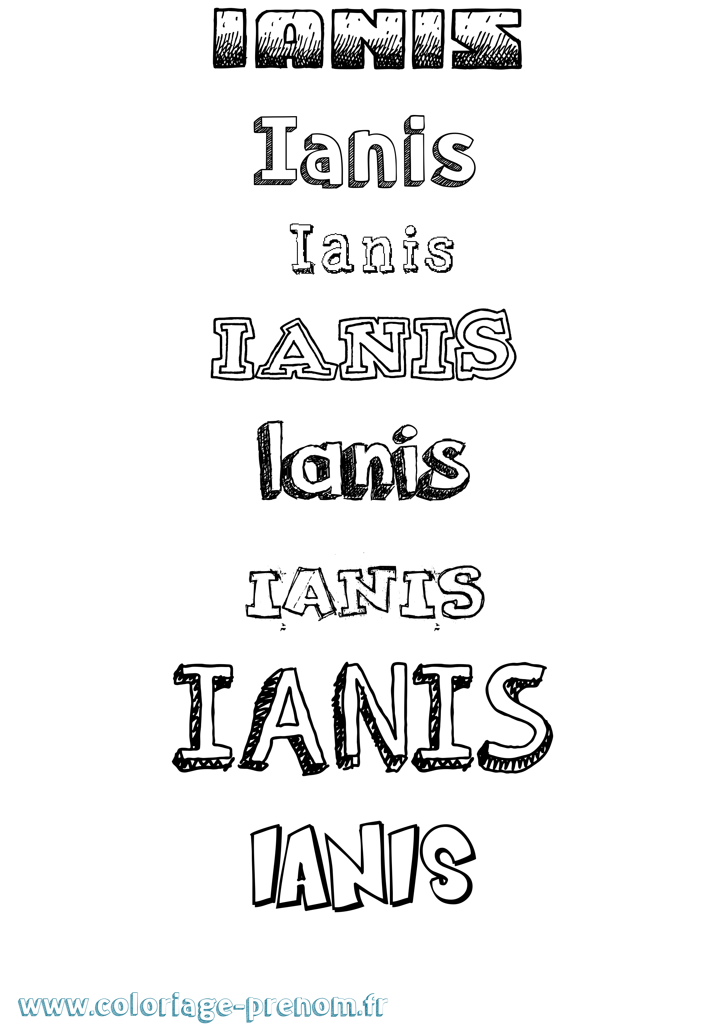 Coloriage Ianis Dessiné Coloriage prénom Ianis Dessiné