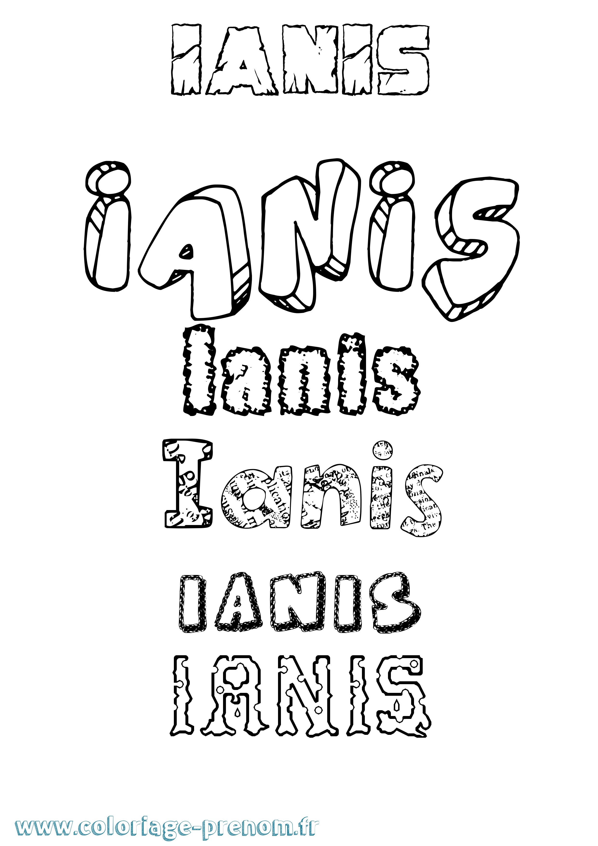 Coloriage Ianis Destructuré Coloriage prénom Ianis Destructuré