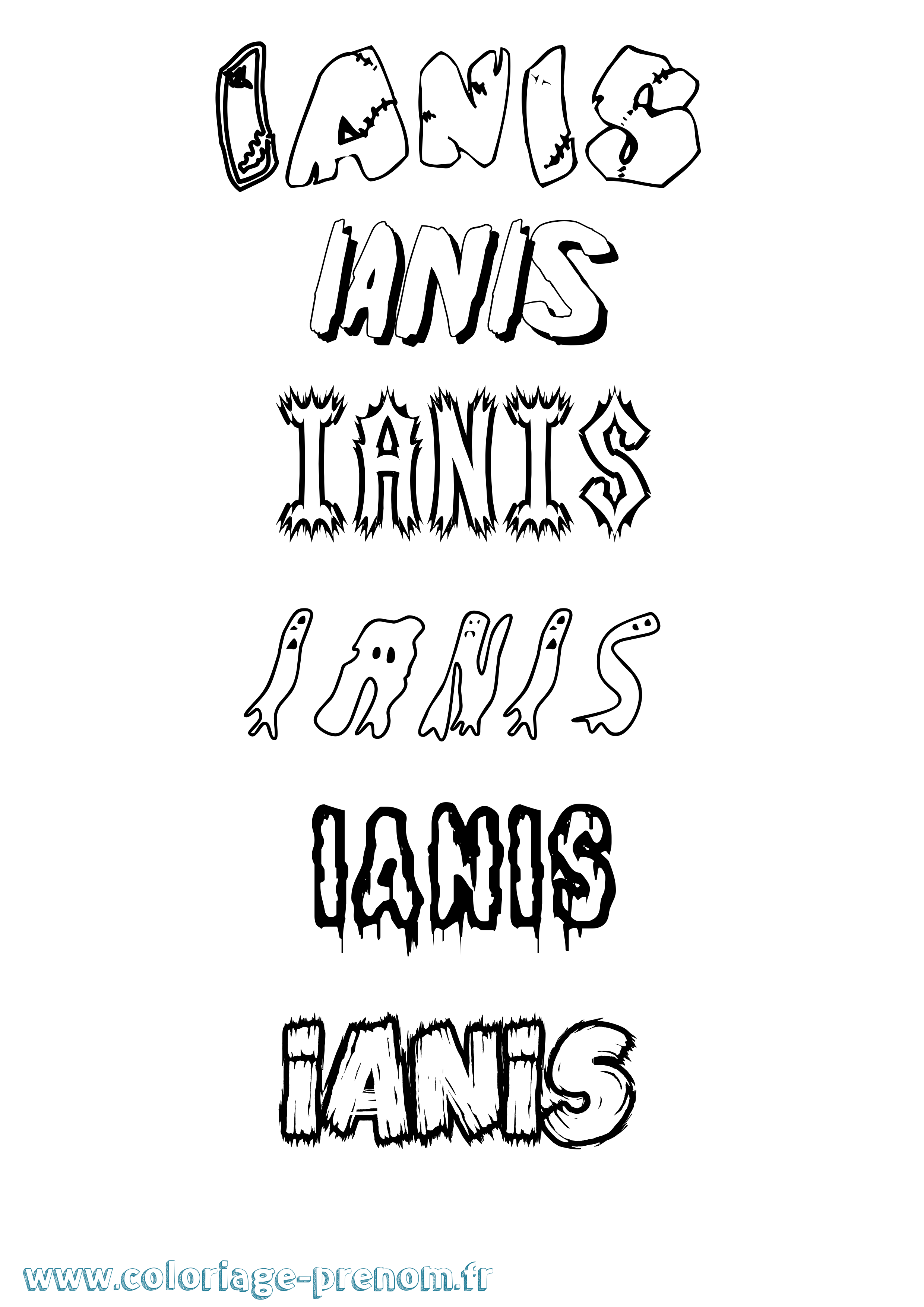Coloriage Ianis Frisson Coloriage prénom Ianis Frisson