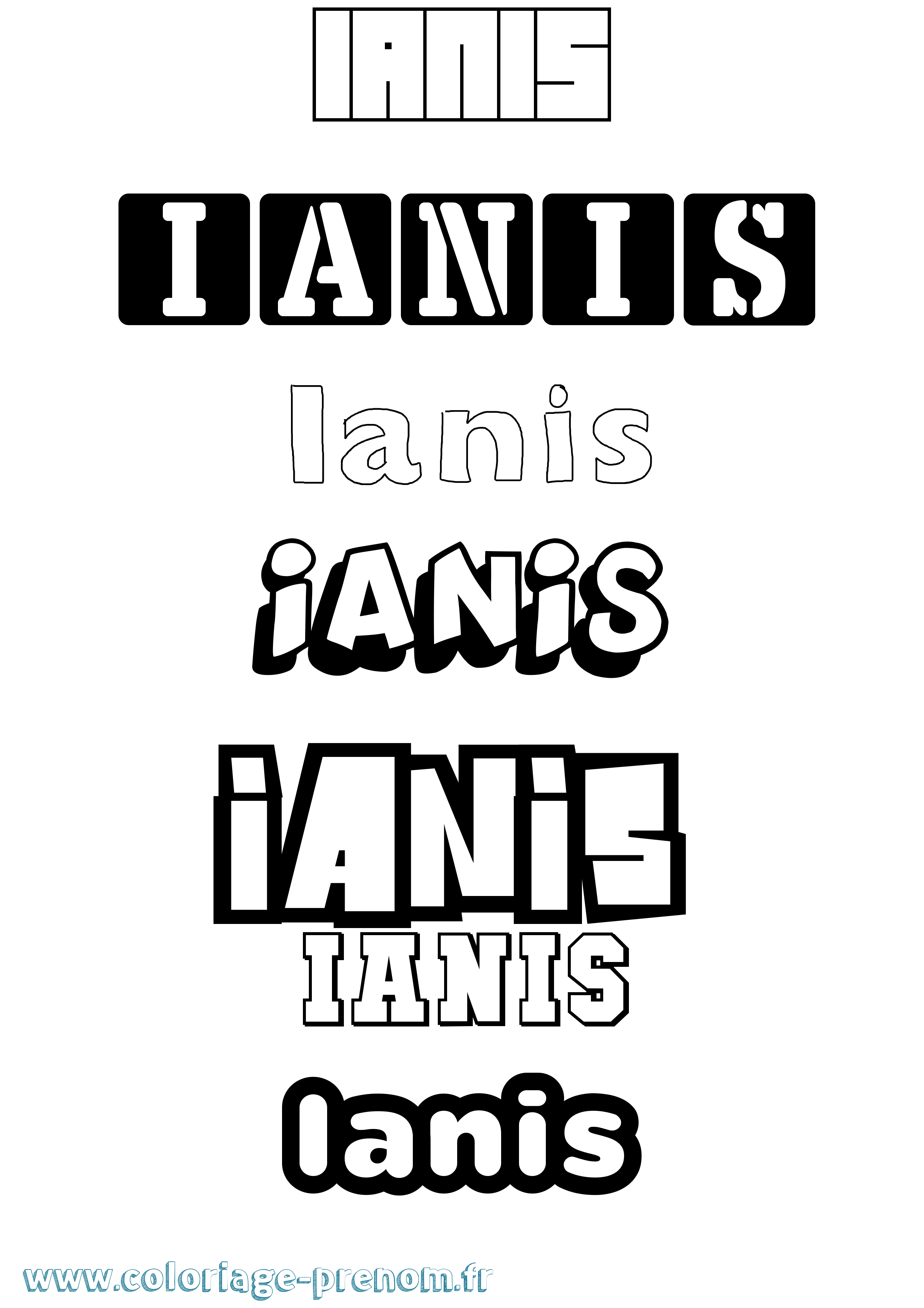 Coloriage Ianis Simple Coloriage prénom Ianis Simple