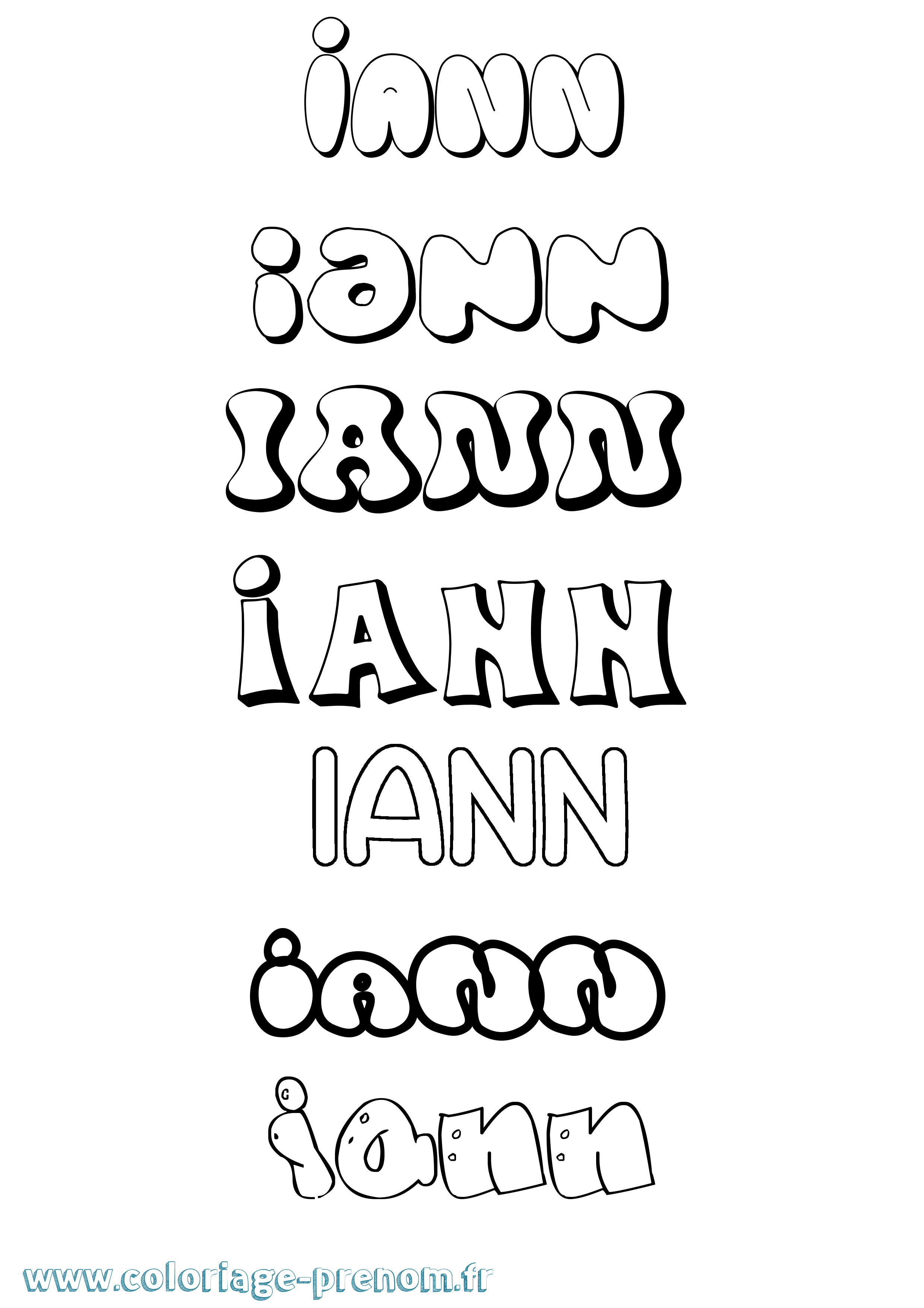 Coloriage Iann Bubble Coloriage prénom Iann Bubble