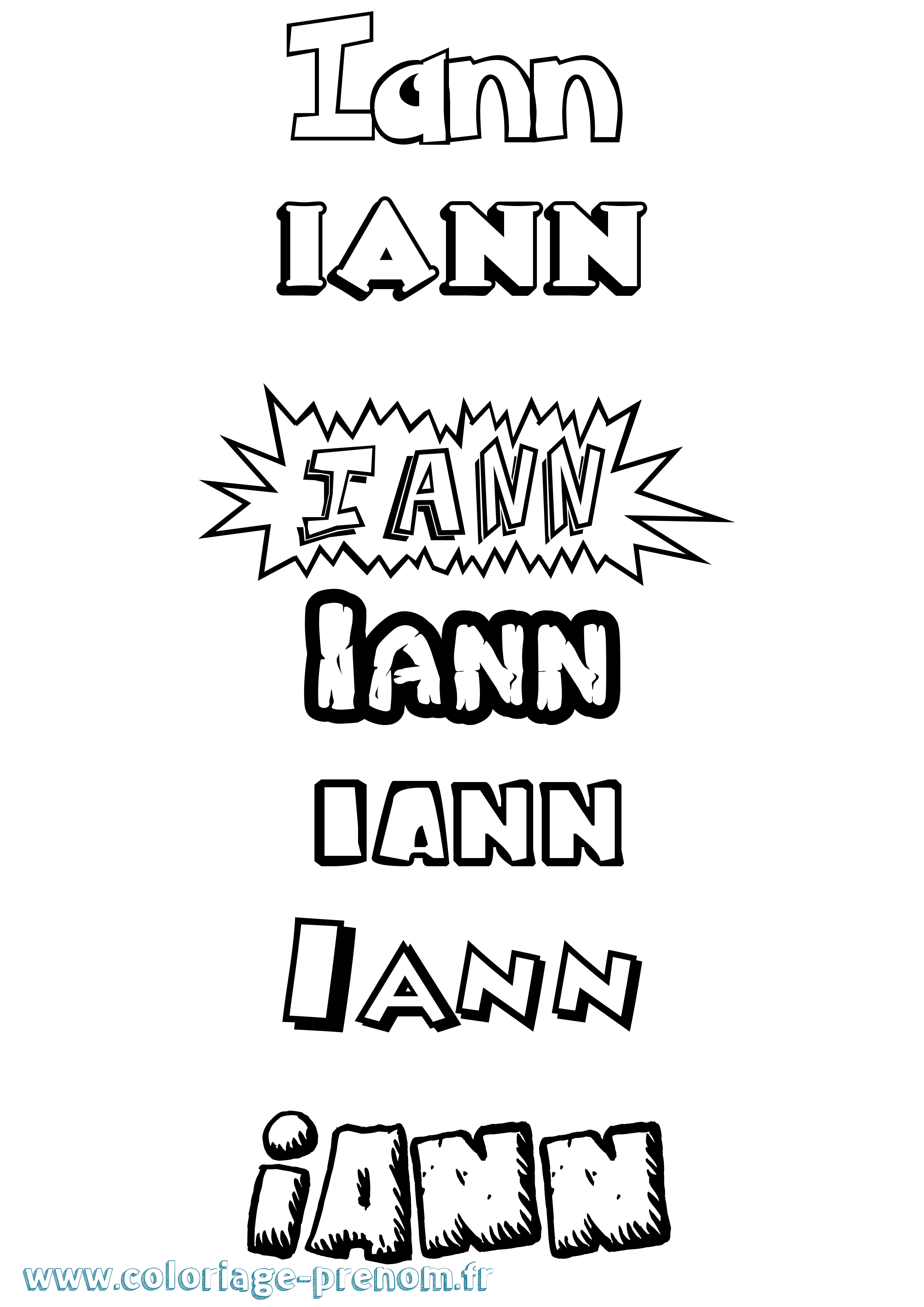 Coloriage Iann Dessin Animé Coloriage prénom Iann Dessin Animé
