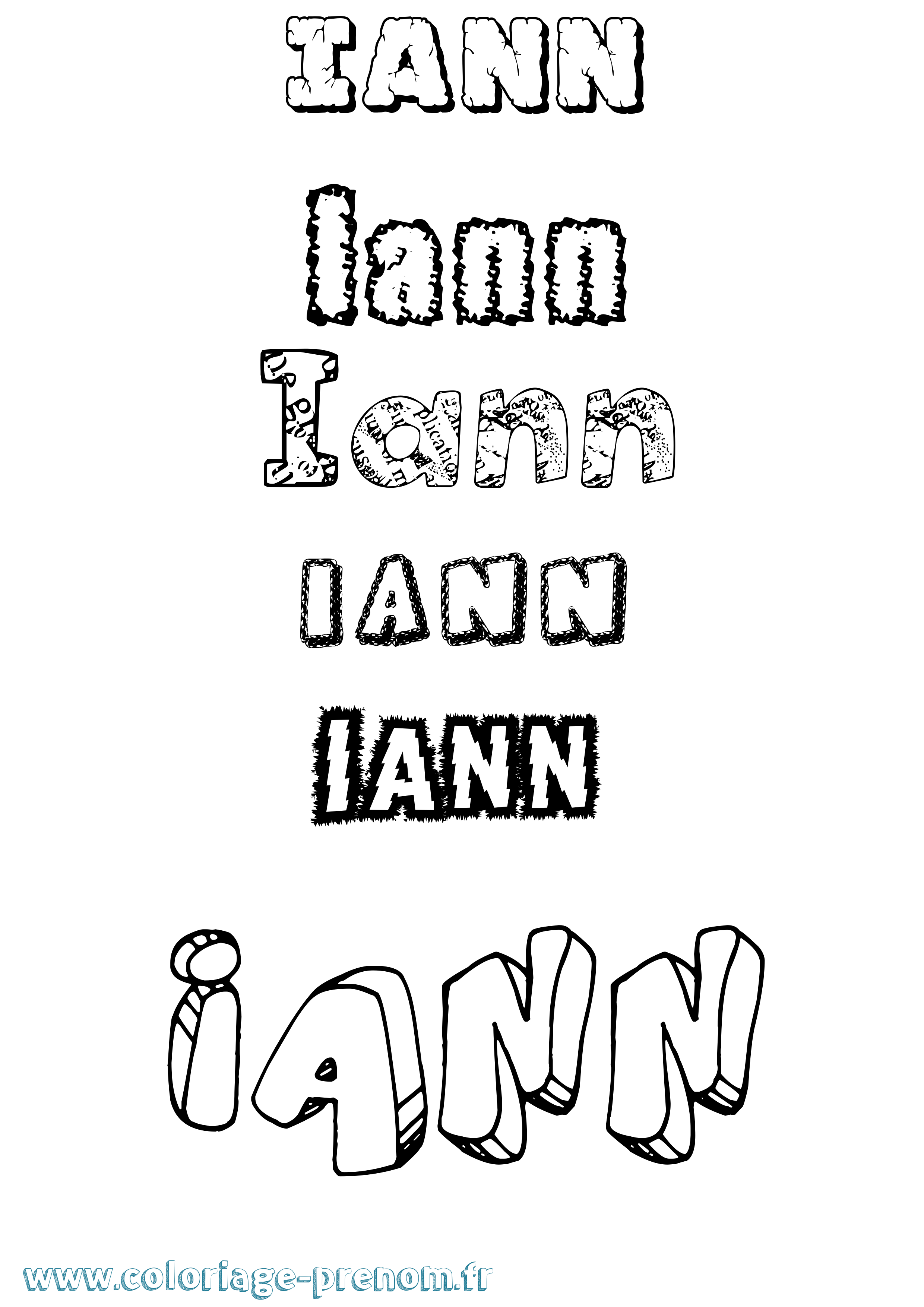 Coloriage Iann Destructuré Coloriage prénom Iann Destructuré