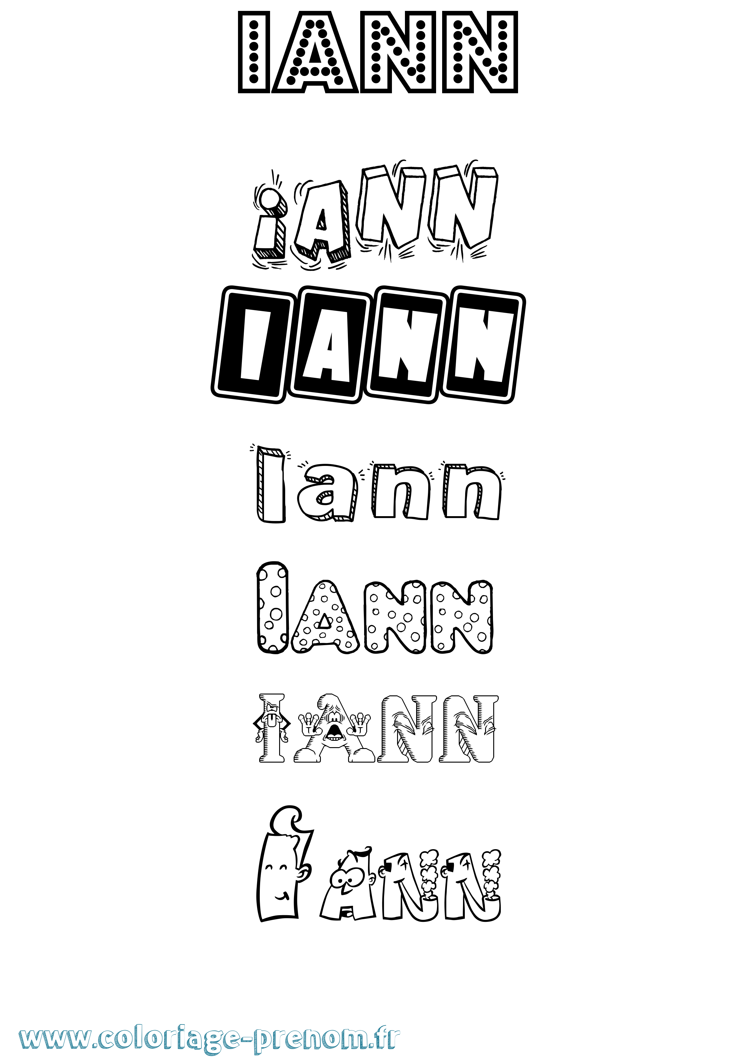 Coloriage Iann Fun Coloriage prénom Iann Fun