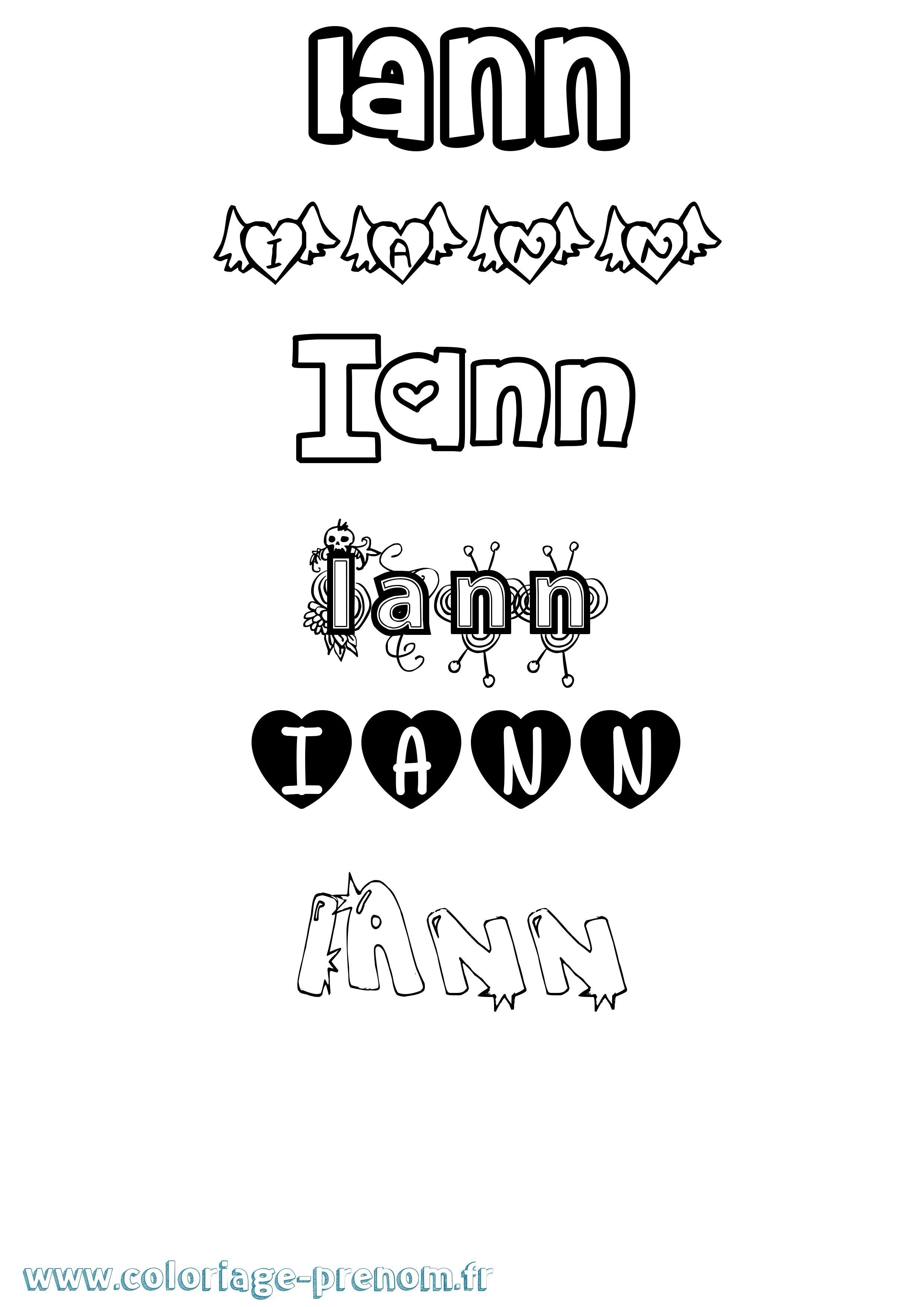 Coloriage Iann Girly Coloriage prénom Iann Girly