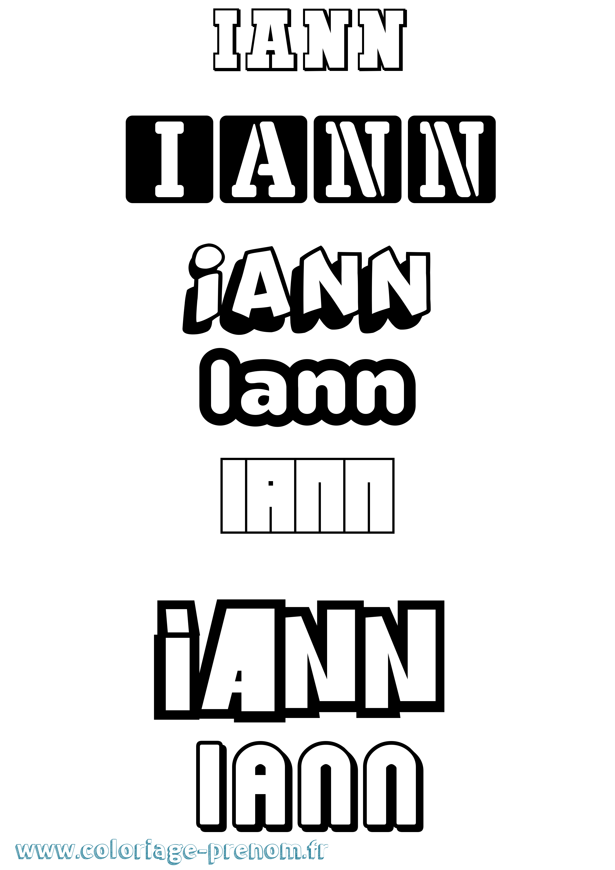 Coloriage Iann Simple Coloriage prénom Iann Simple