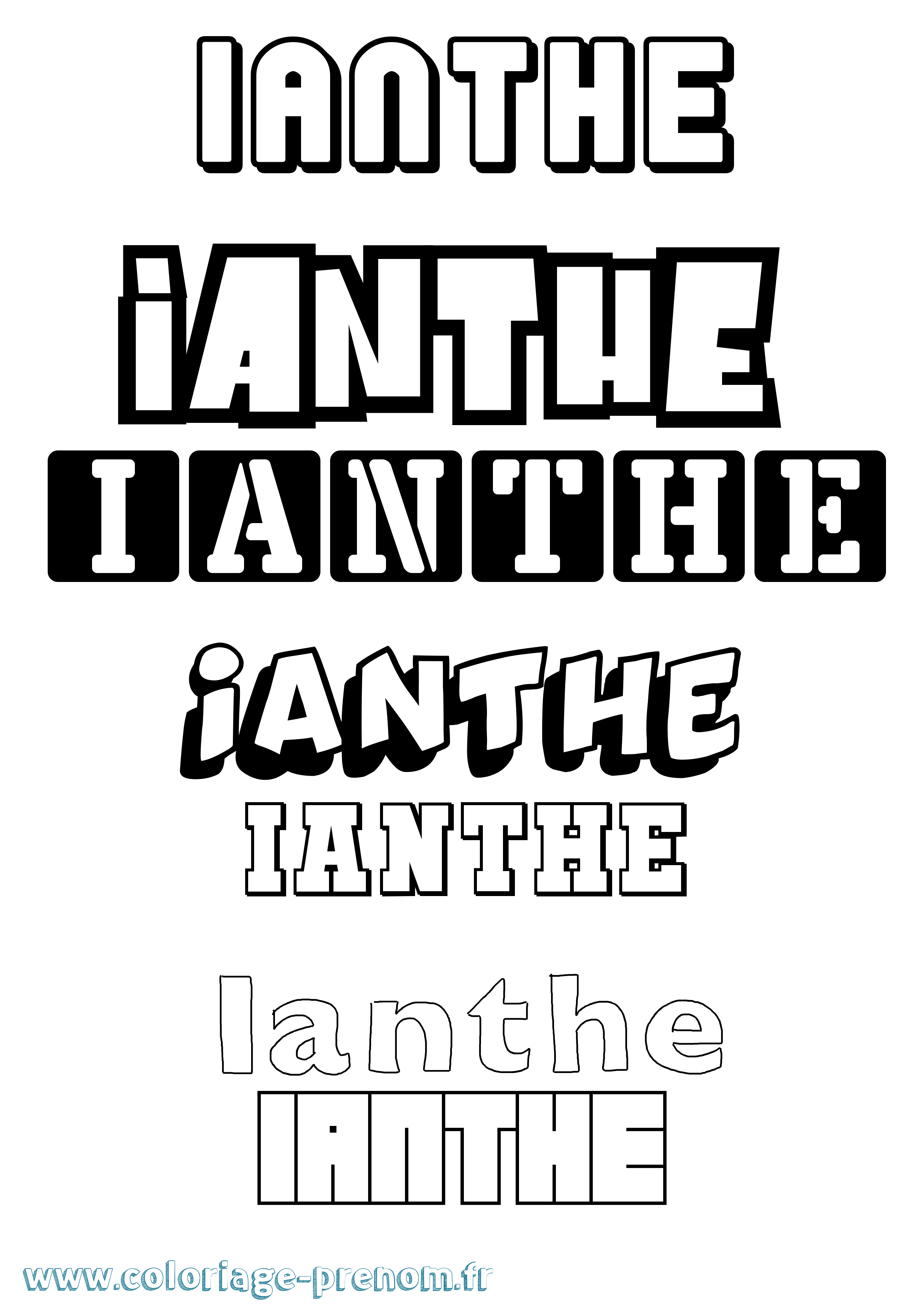Coloriage prénom Ianthe Simple