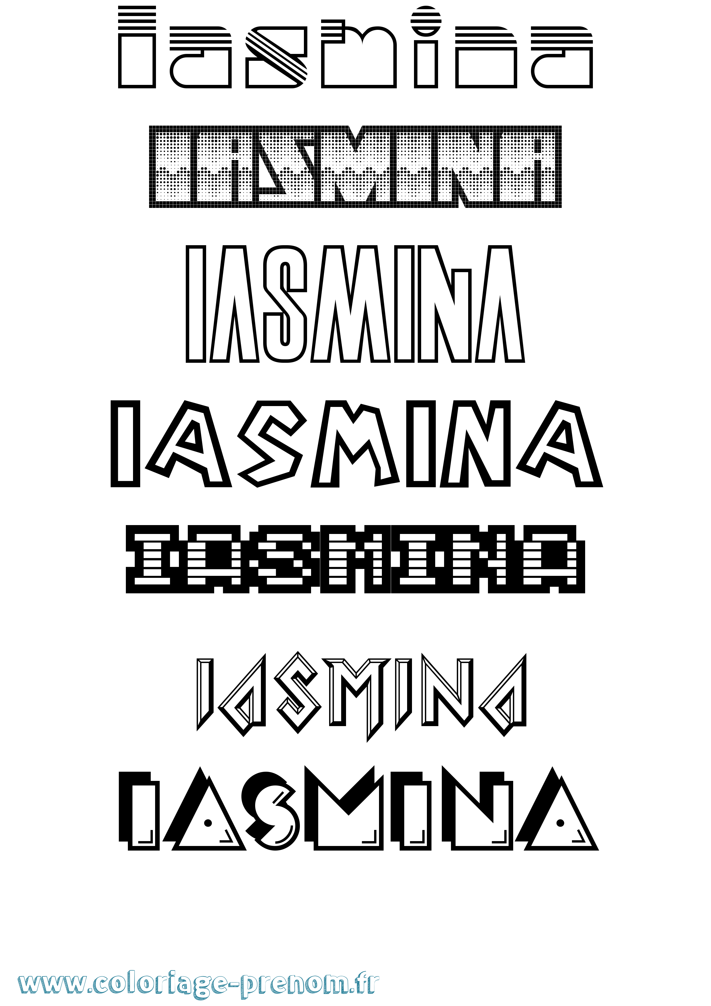Coloriage prénom Iasmina Jeux Vidéos