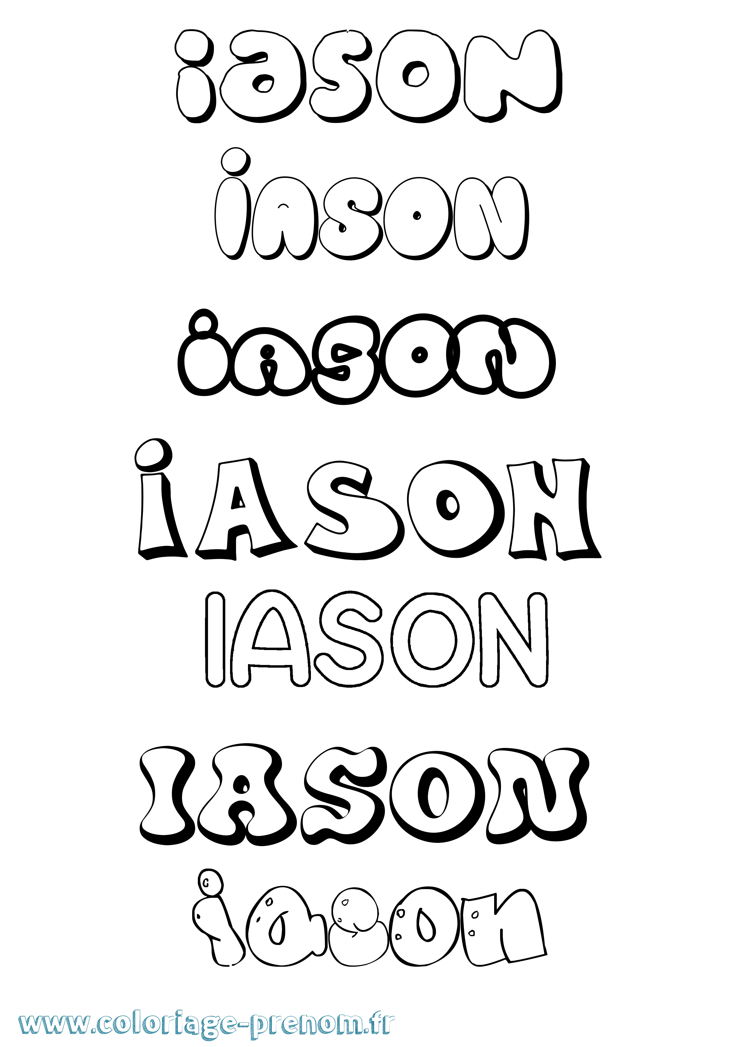 Coloriage prénom Iason Bubble