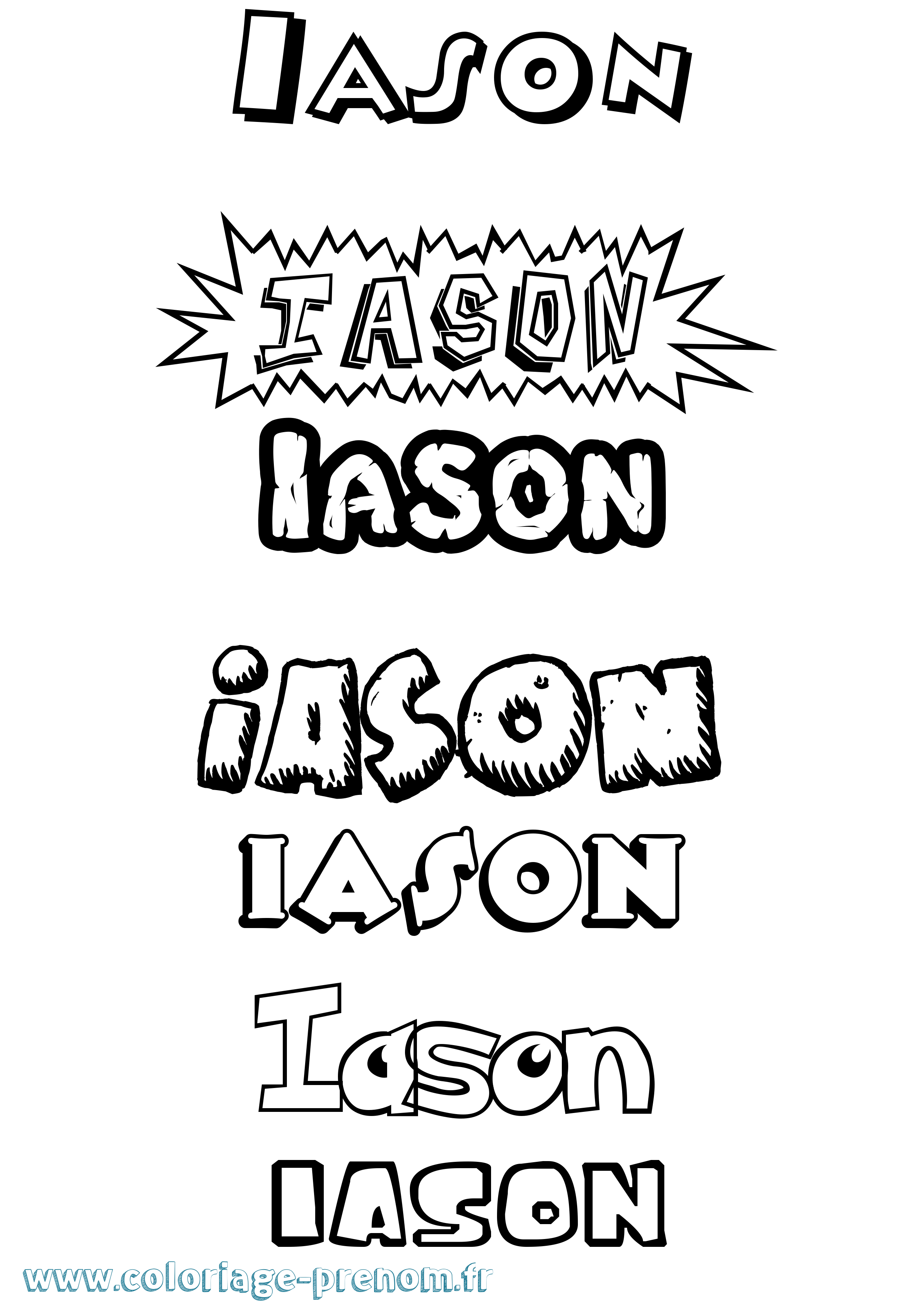 Coloriage prénom Iason Dessin Animé