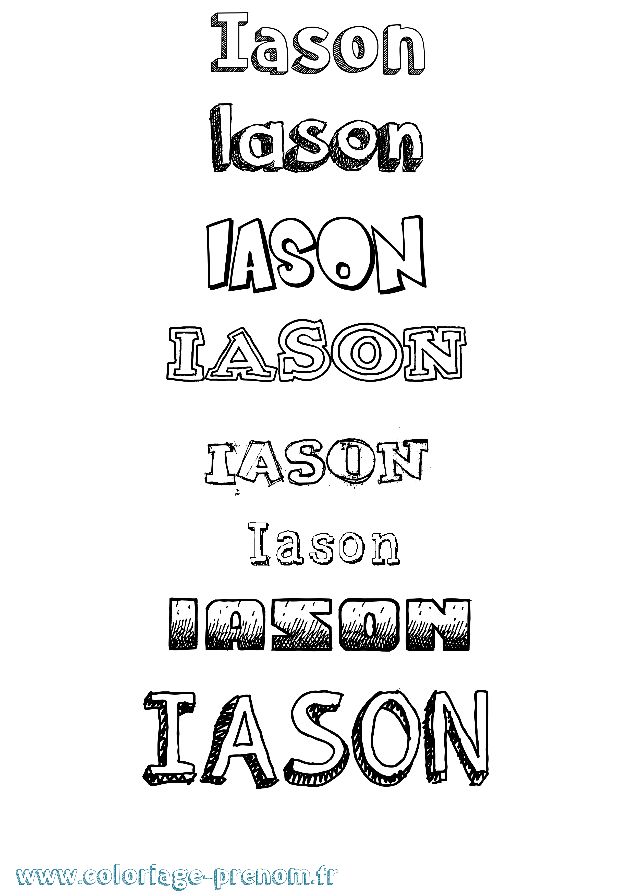 Coloriage prénom Iason Dessiné