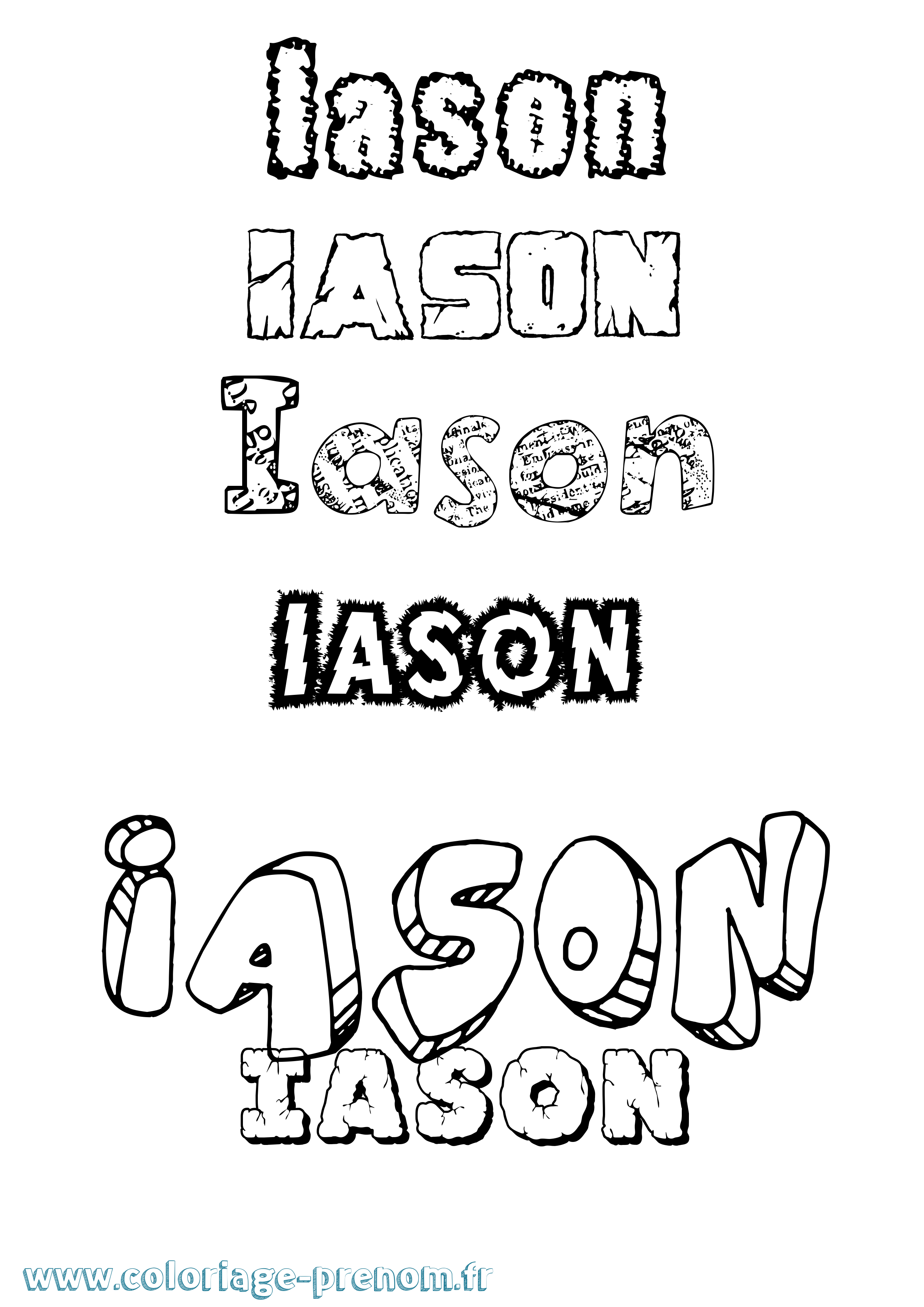 Coloriage prénom Iason Destructuré
