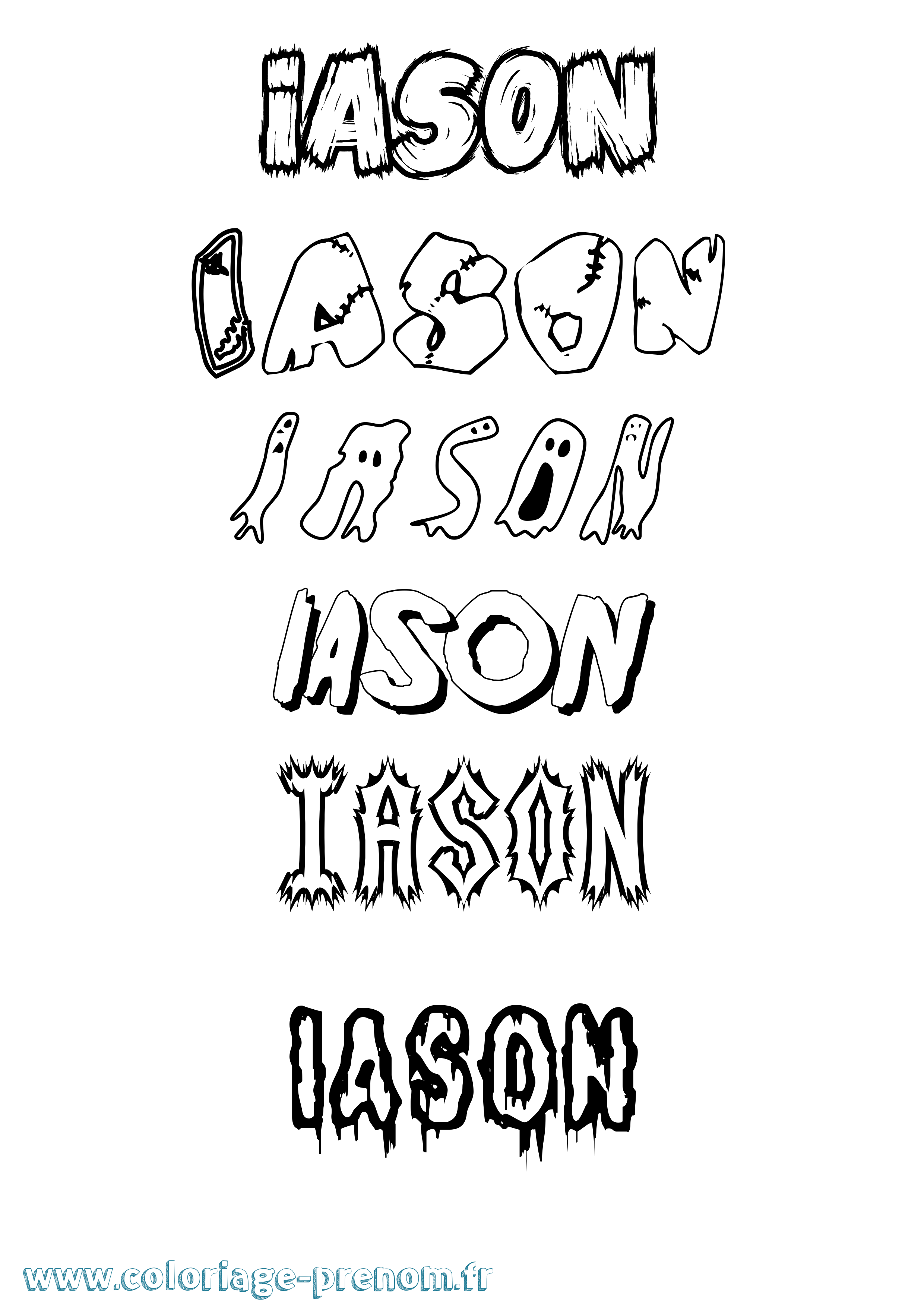 Coloriage prénom Iason Frisson