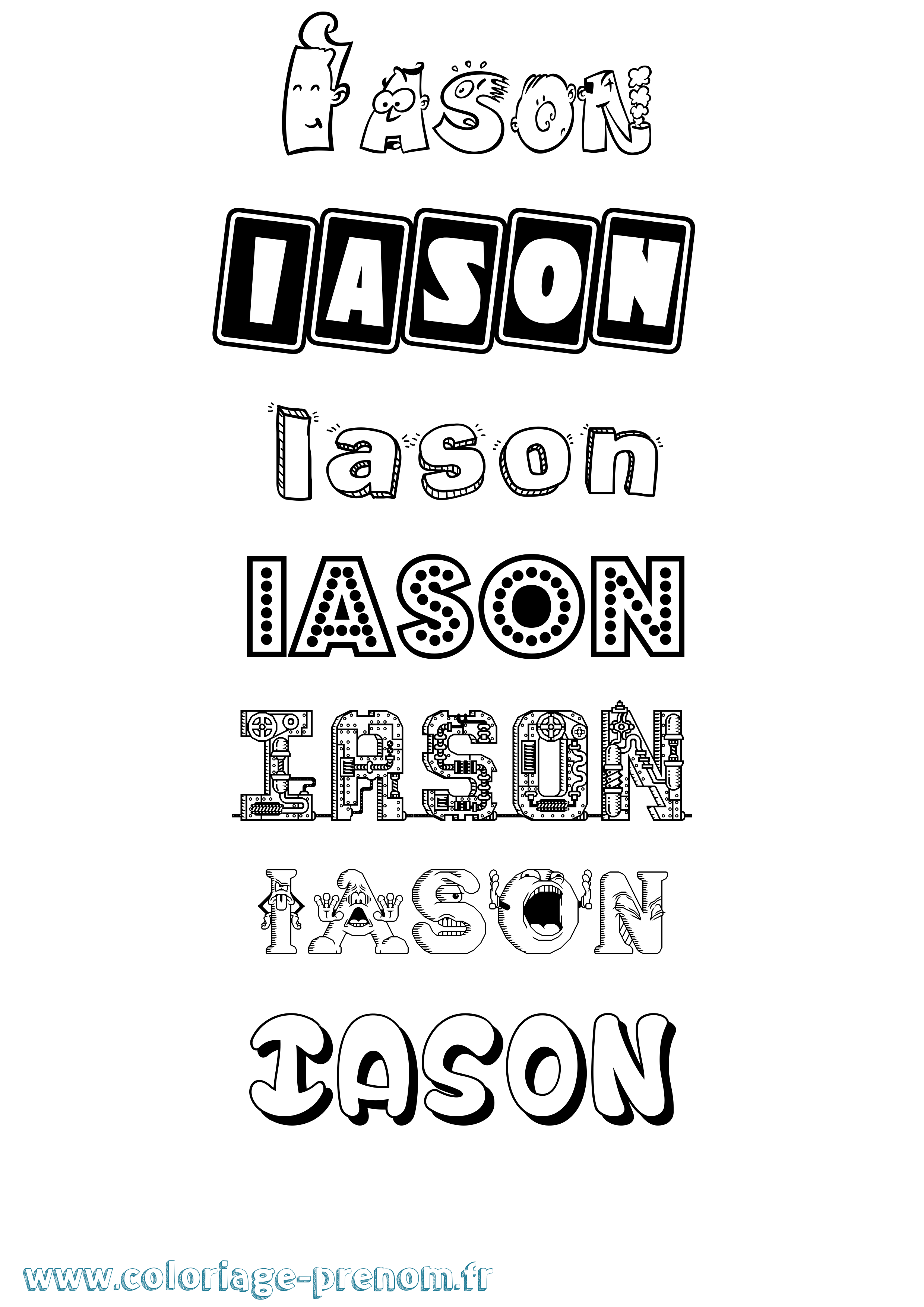 Coloriage prénom Iason Fun