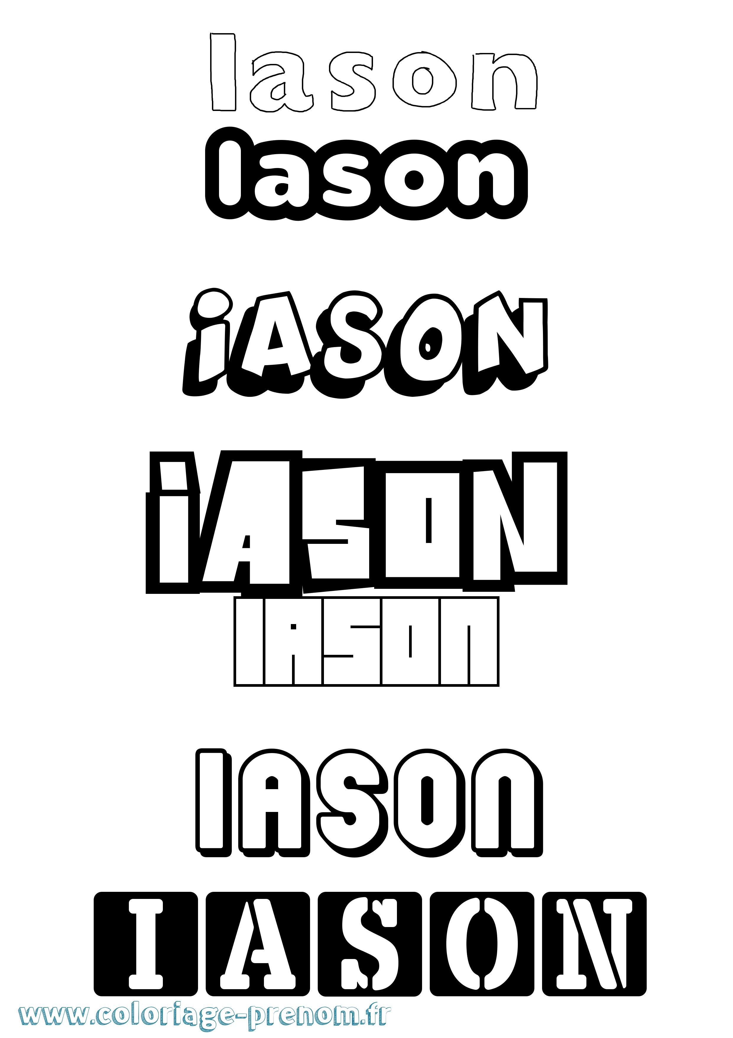Coloriage prénom Iason Simple